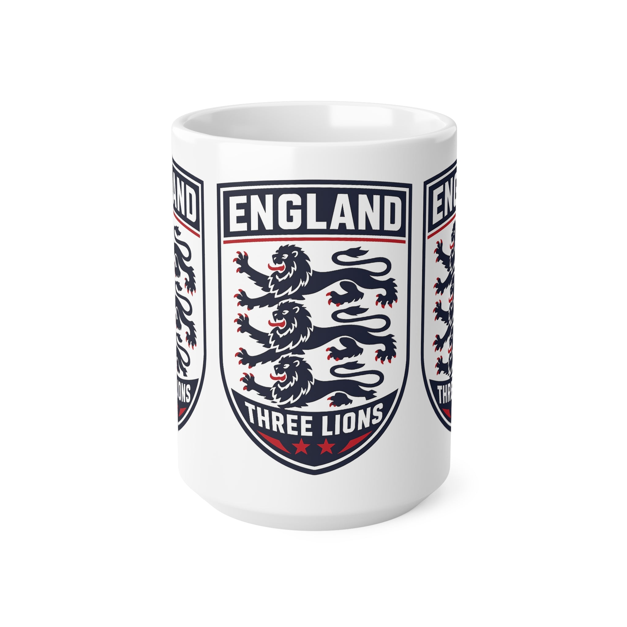 England Three Lions Ceramic Coffee Mug — 11oz & 15oz Football Fan Gift