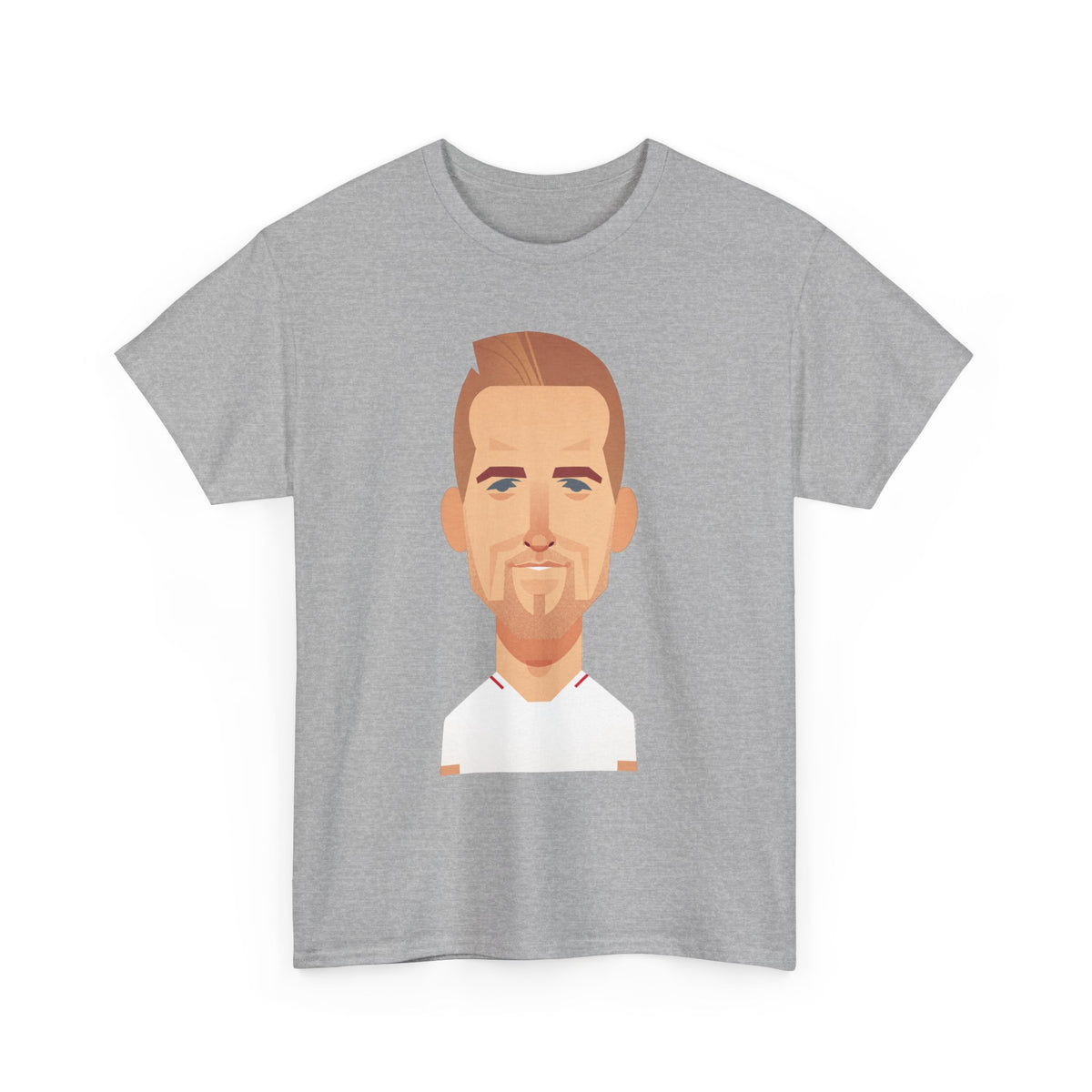 Harry Kane England Caricature Portrait Tee — Minimal Male Face Graphic Cotton T-Shirt