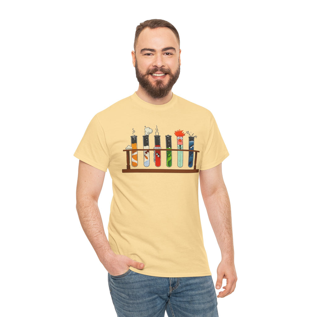 Muppets Beaker Science Test Tube Cats T‑Shirt — Cute Laboratory Cat Illustrations Tee