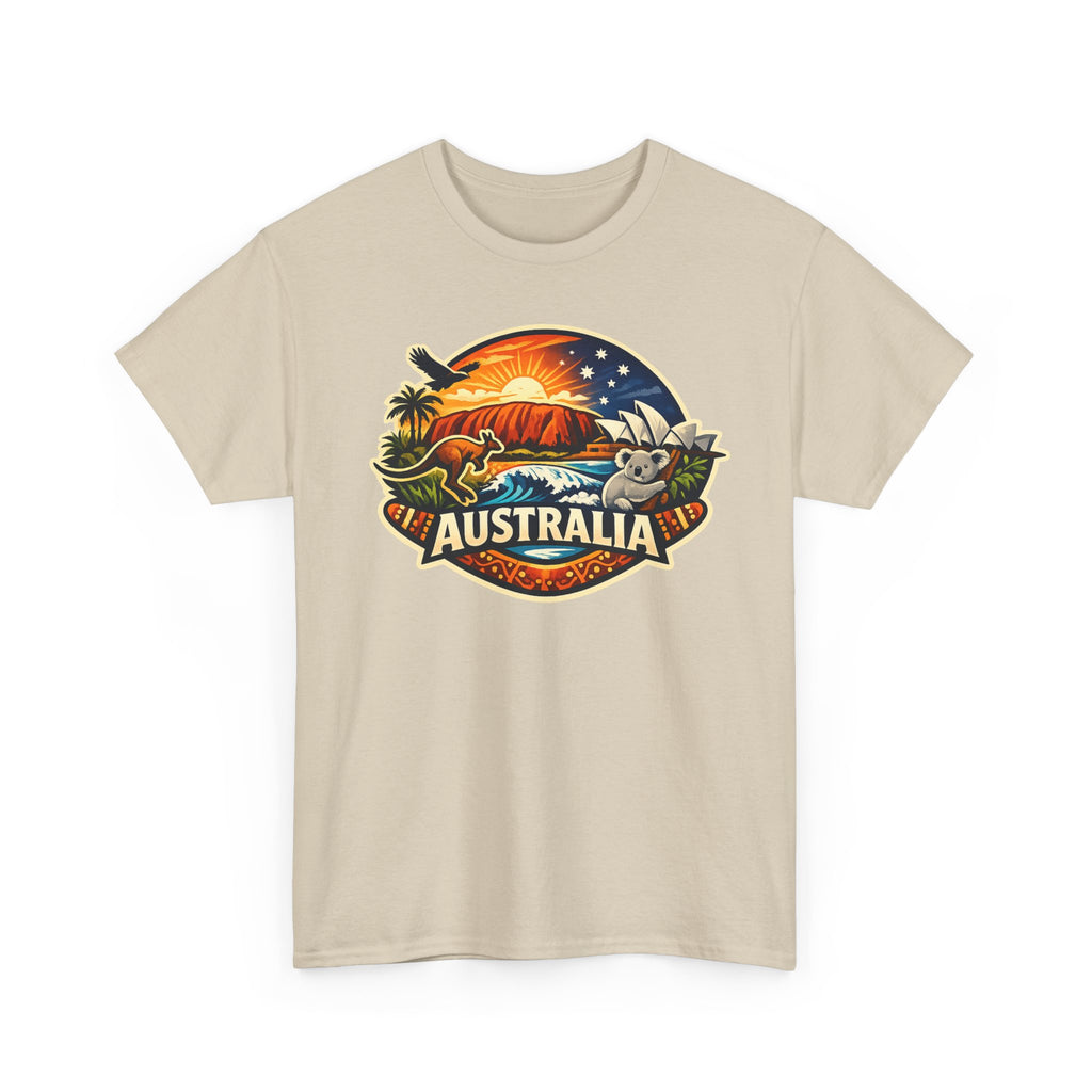 Australia Sunset Vintage Tee — Kangaroo & Surf Badge