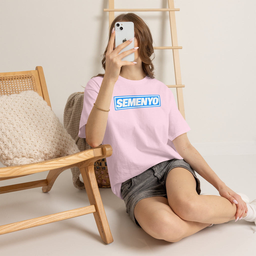 Semenyo Logo T-Shirt — Bold Blue Box-Text Tee