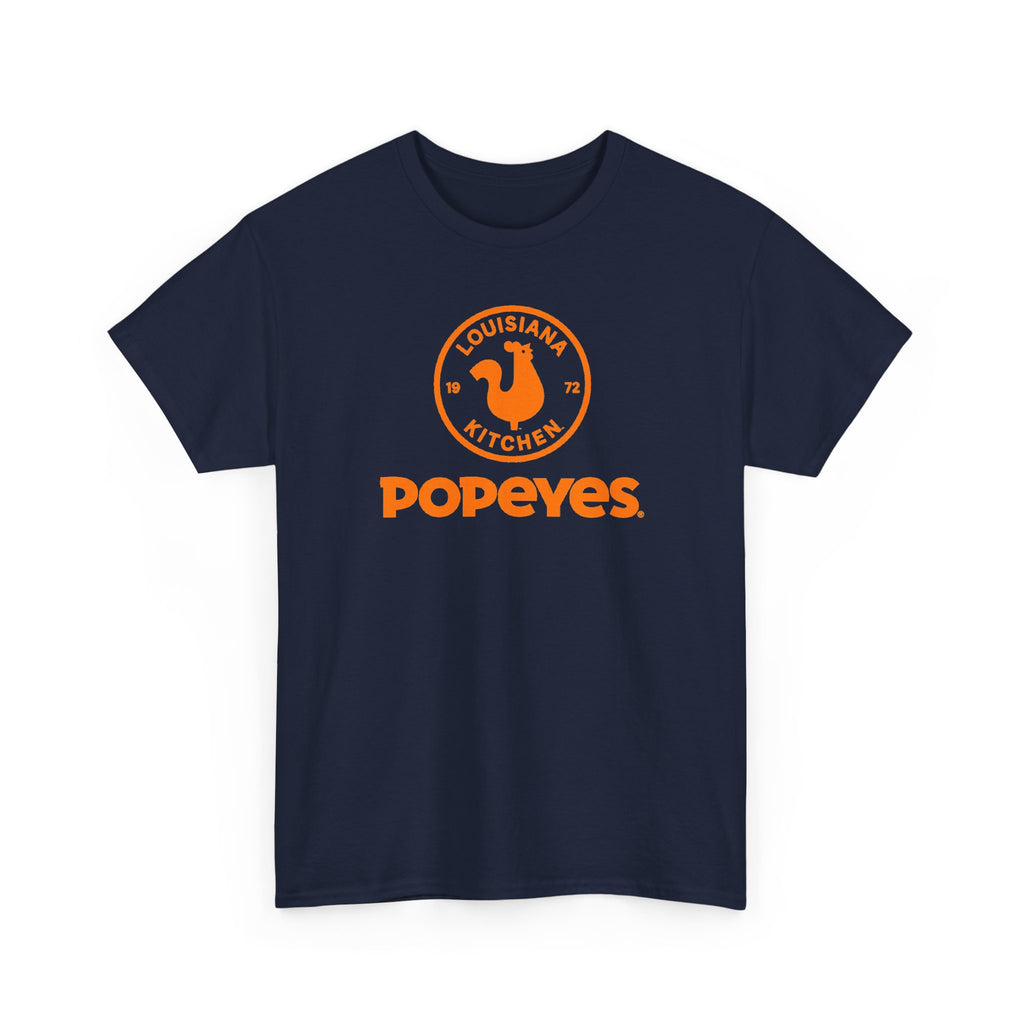 Popeyes Logo T-Shirt — Vintage Orange Louisiana Kitchen Tee