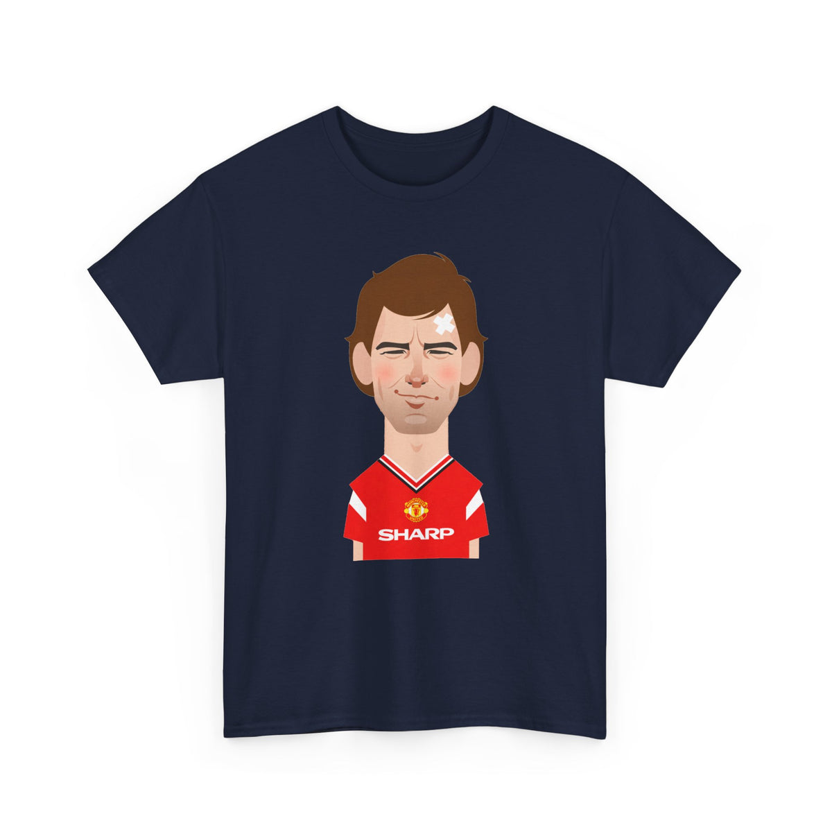 Bryan Robson Manchester United Legend Portrait Cotton T-Shirt