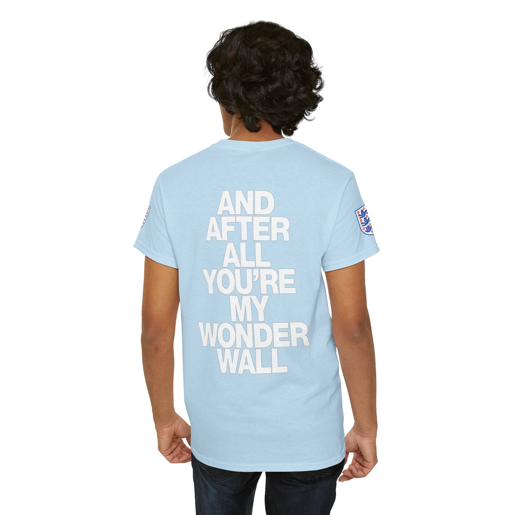 England Football Tee — "And After All You're My Wonderwall" Lyrics Tee