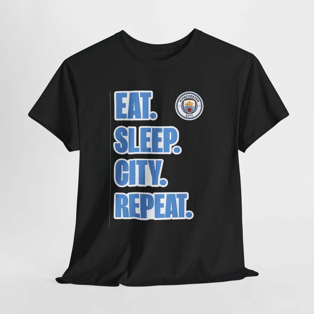 Eat. Sleep. City. Repeat. T‑Shirt — Manchester City Fan Tee