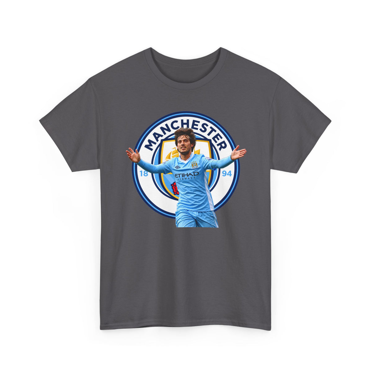 David Silva Manchester Legend Football Tee — Player Celebration Design