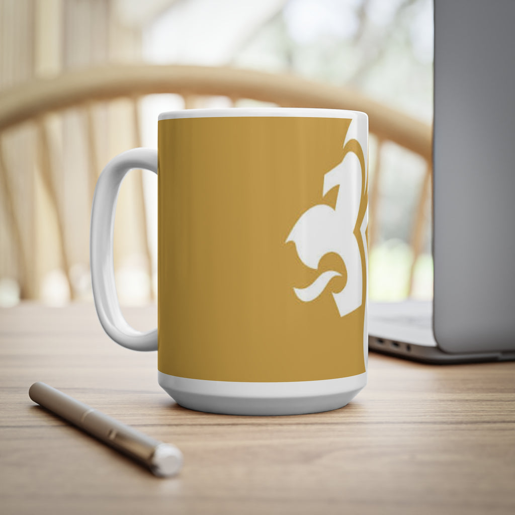 Team GB Gold Fleur-de-Lis Ceramic Mug — 11oz & 15oz Classic Coffee Cup