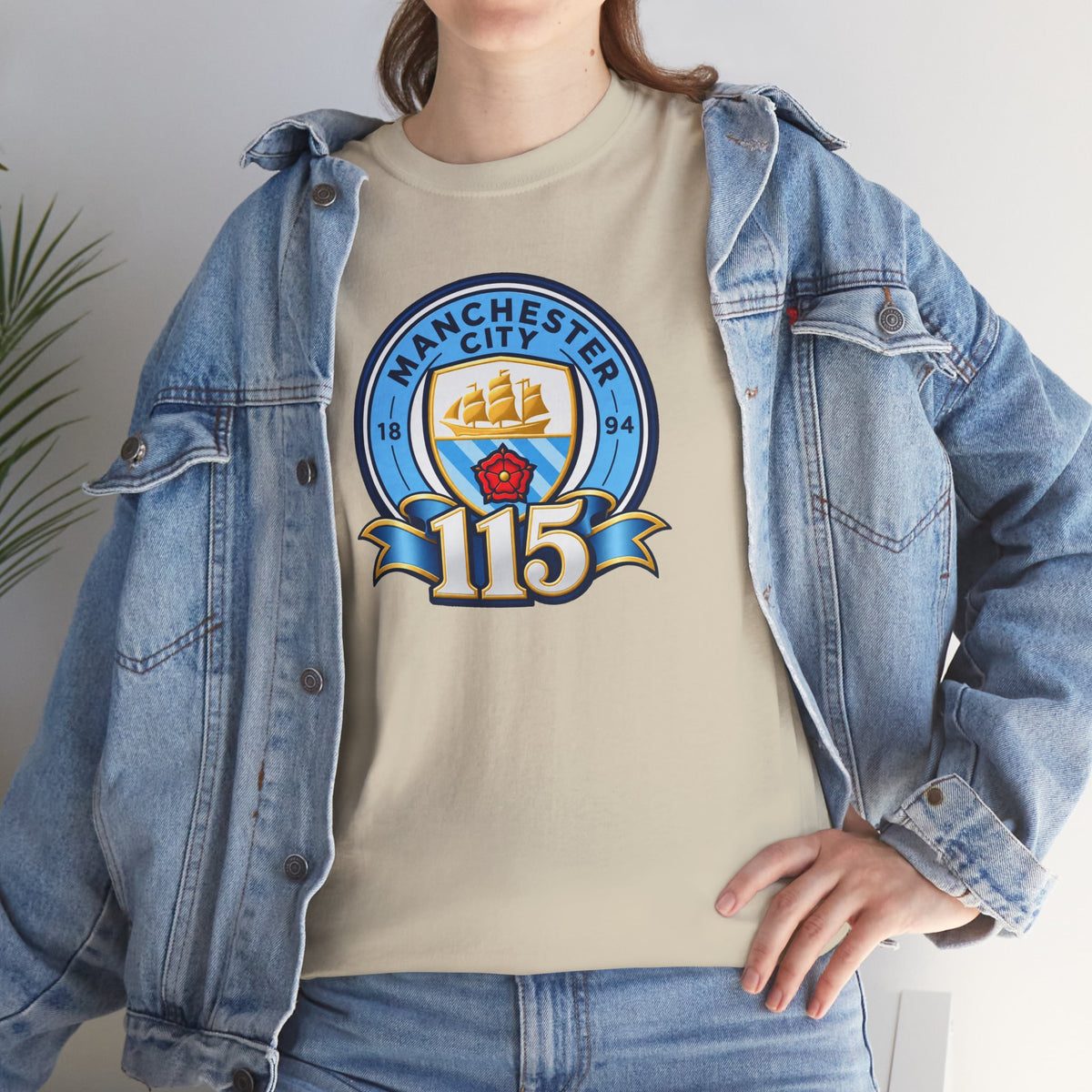 Manchester City 115th Crest Inspired Cotton T-Shirt