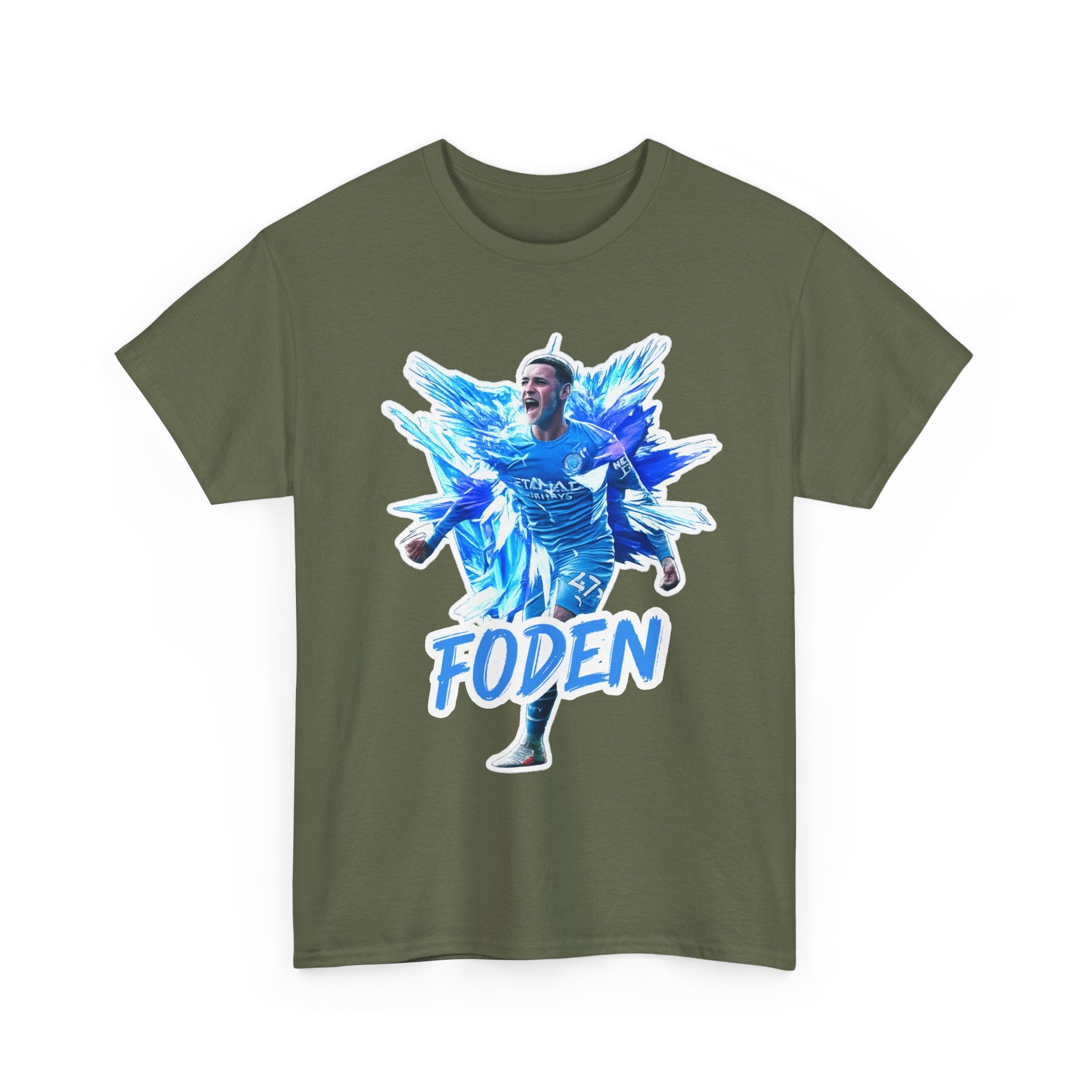 Phil Foden Manchester City Soccer T‑Shirt — Blue Graphic Football Fan Tee