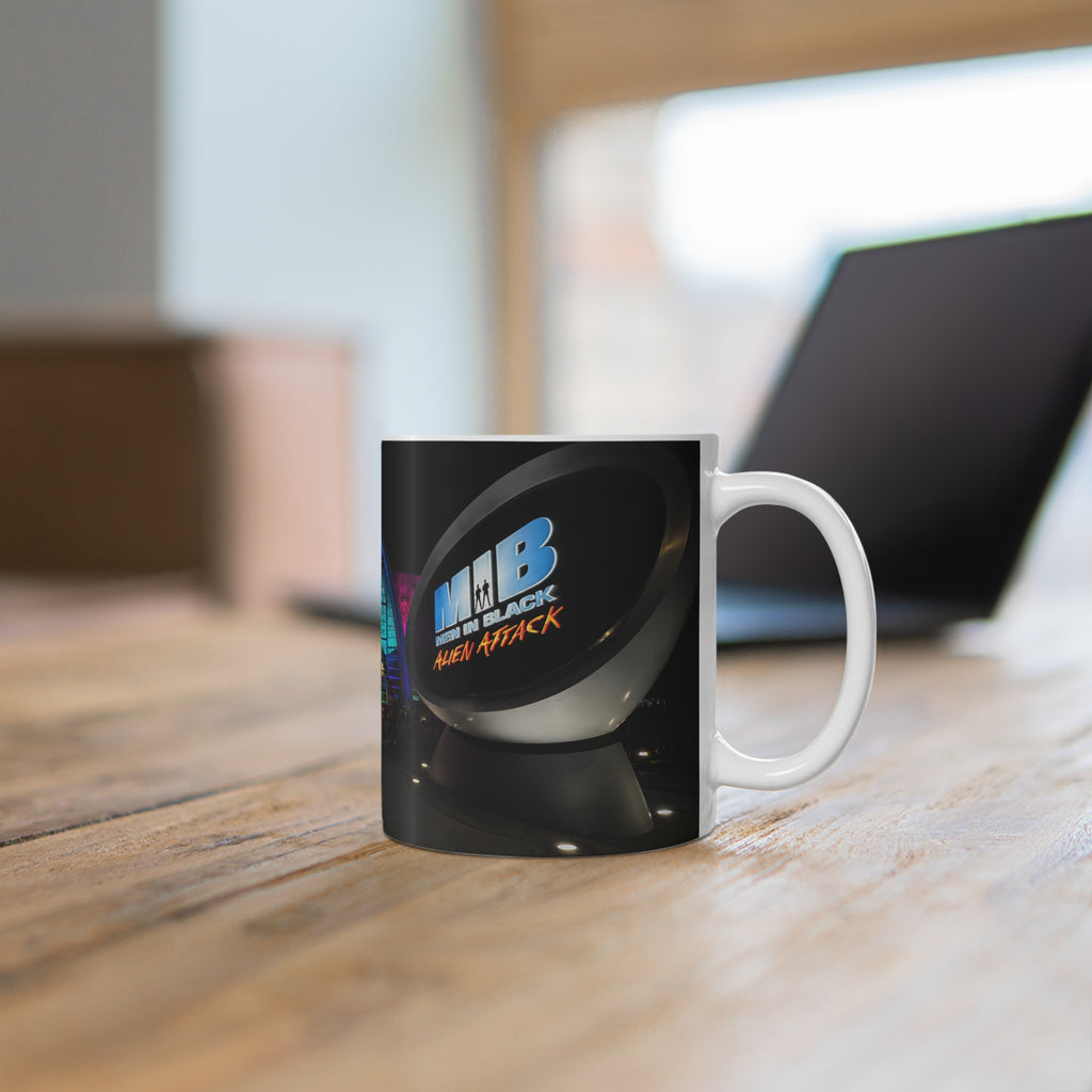 Men in Black Universal HHN Nightscape Mug — Colorful Architectural Night Photo Ceramic Coffee Cup (11oz, 15oz)