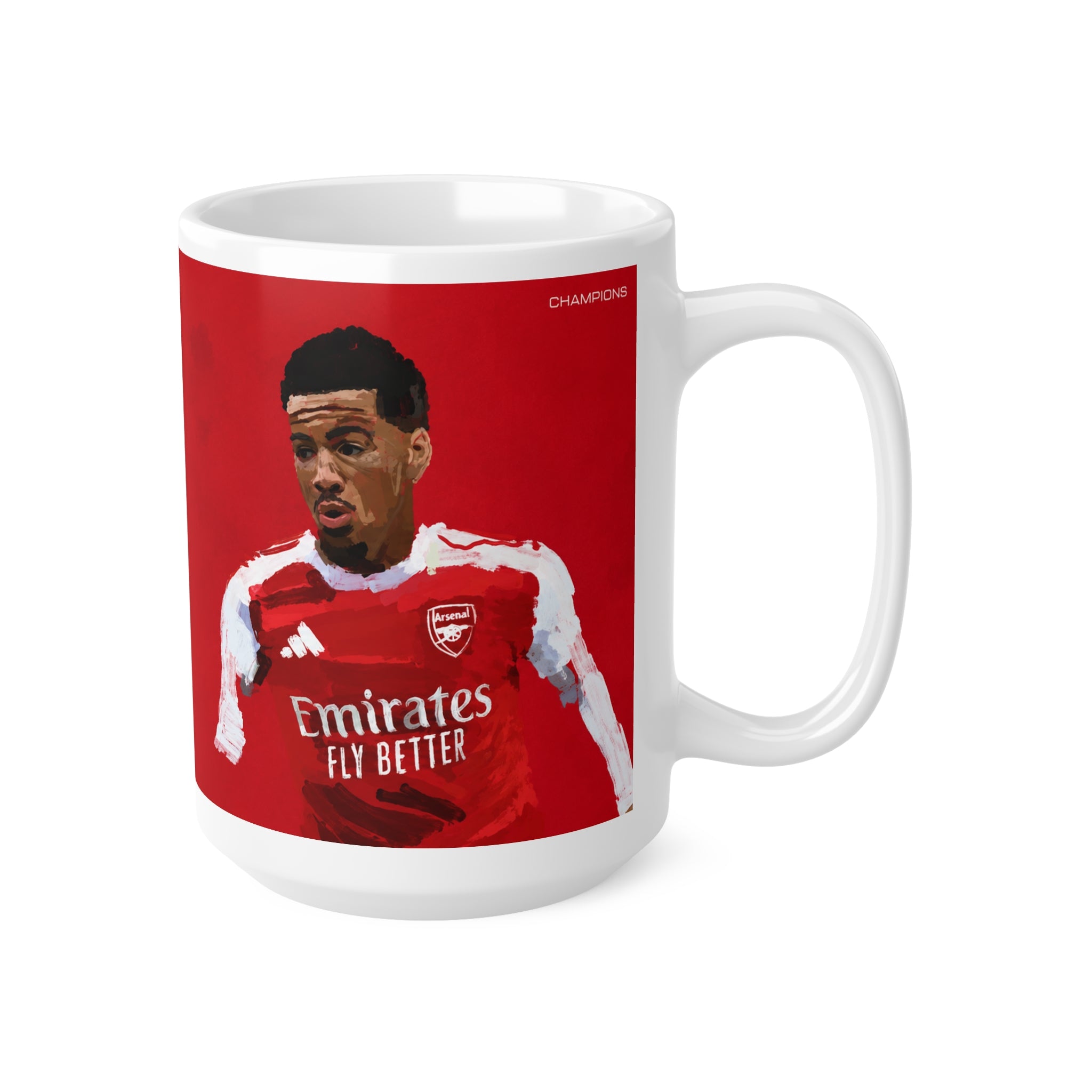 Ethan Nwaneri Arsenal Champions Ceramic Mug — Football Player Red 11oz/15oz