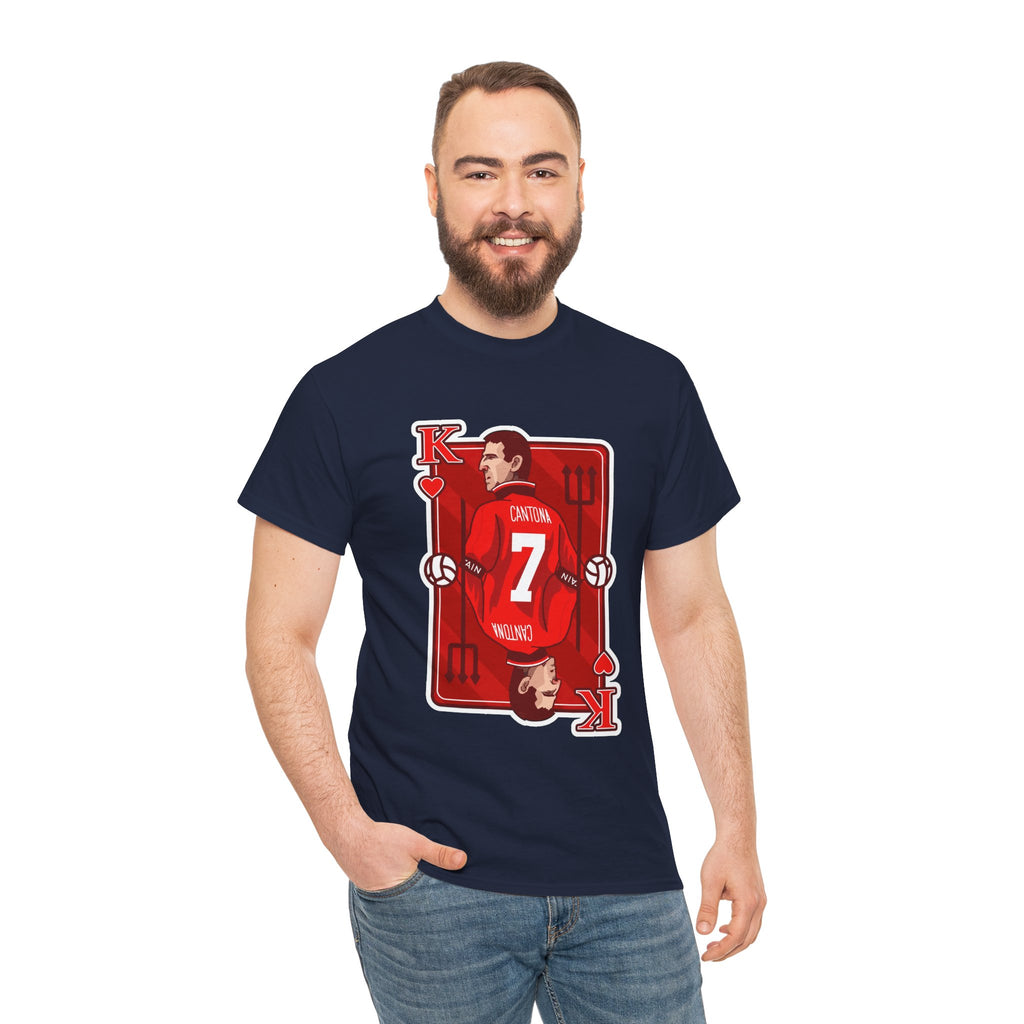 Cantona Playing Card Cotton T-Shirt / Tee — Number 7 Custom Jersey Design