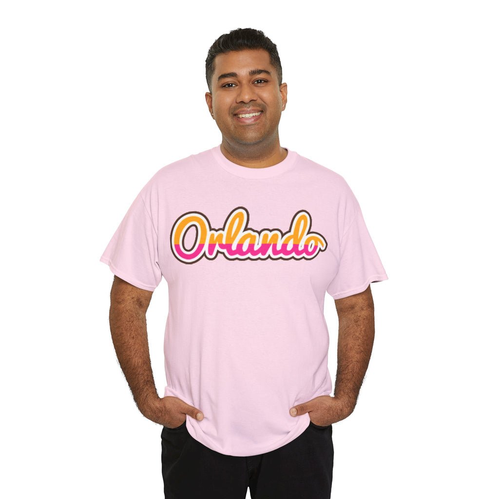 Orlando Retro Script Tee — Vintage Sunset City Souvenir Shirt