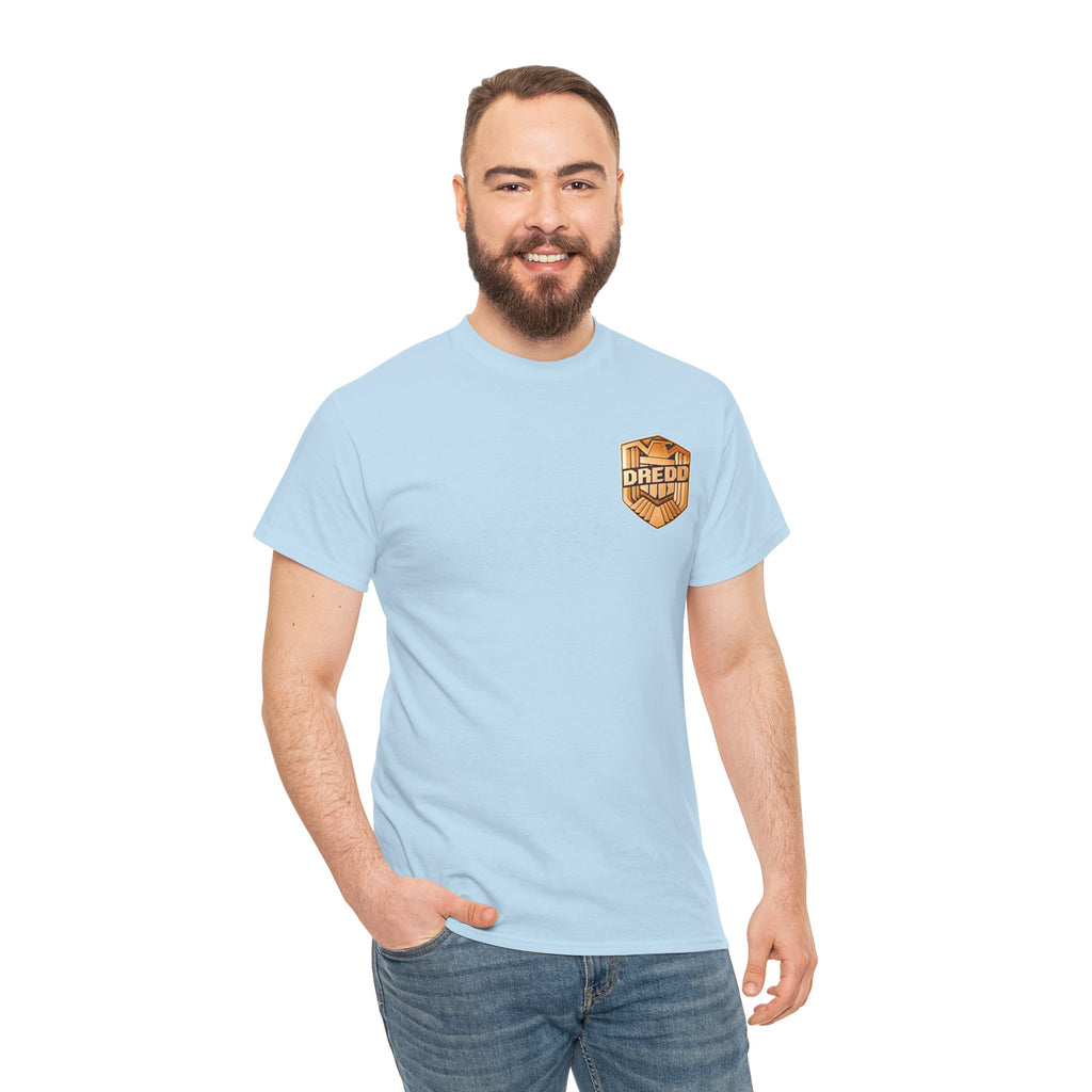 Dredd Shield Badge T-Shirt — Retro Law Enforcement Logo Tee