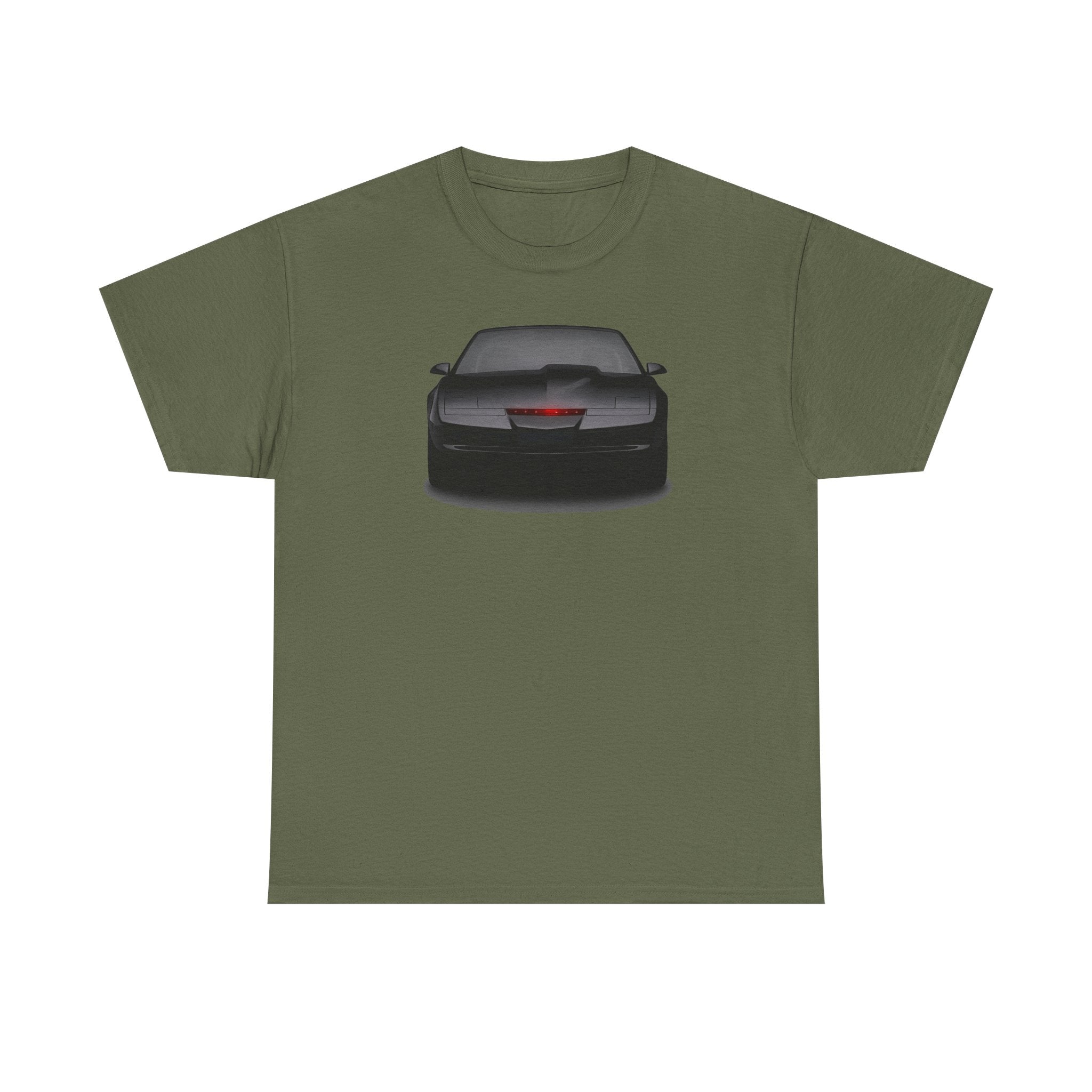 KITT-Inspired Retro Sports Car Tee — Front View Knight Rider Car Graphic Shirt
