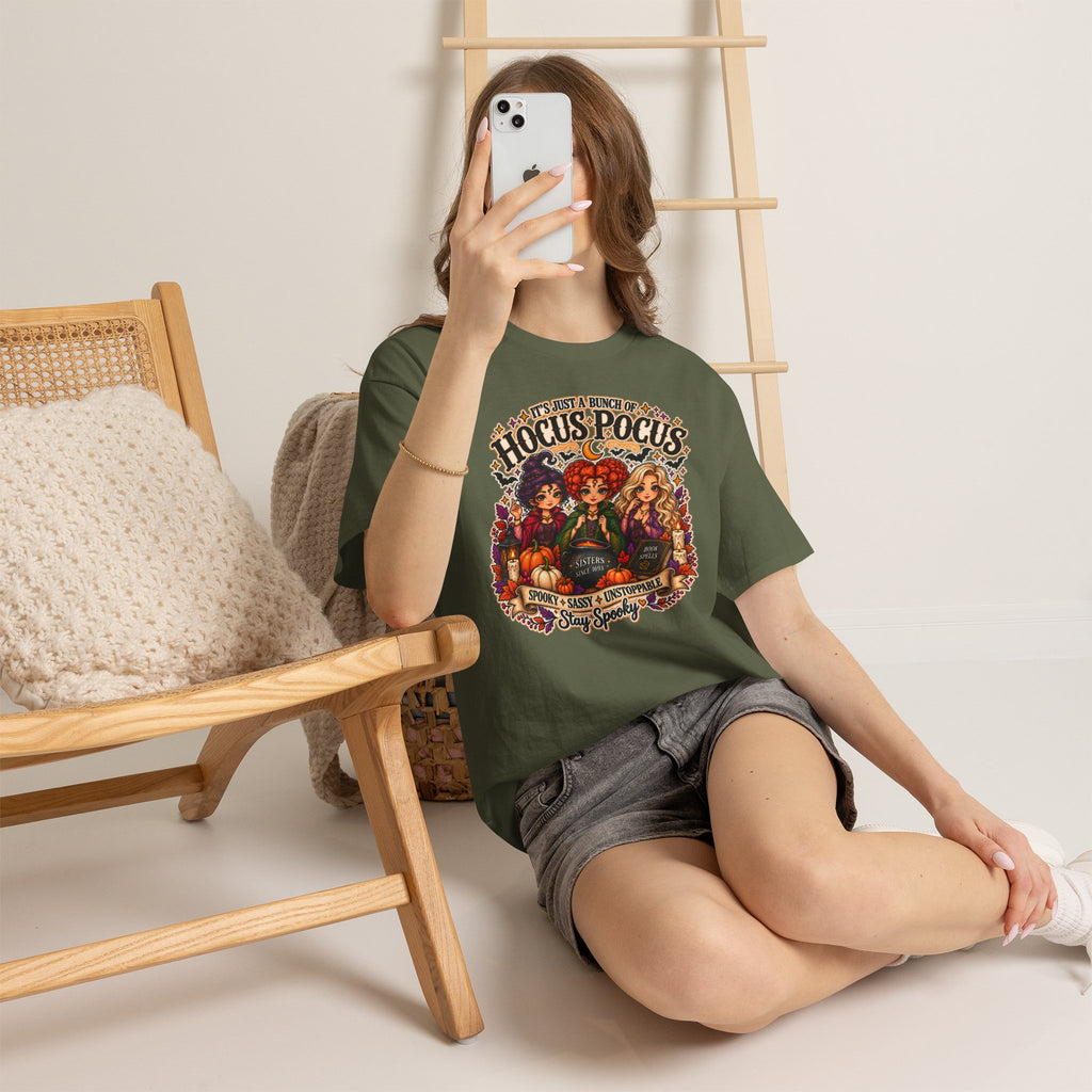 Hocus Pocus Witch Tee — "It's Just a Bunch of #HocusPocus" Halloween T-Shirt