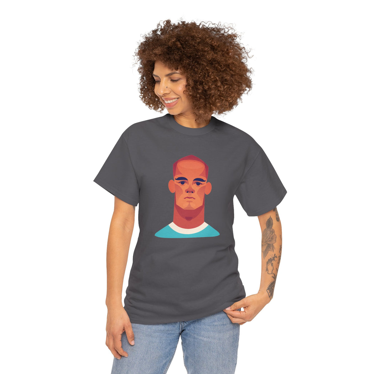 Vinny Kompany Manchester City Legend Minimalist Portrait Tee — Bold Stylized Face Graphic T-Shirt
