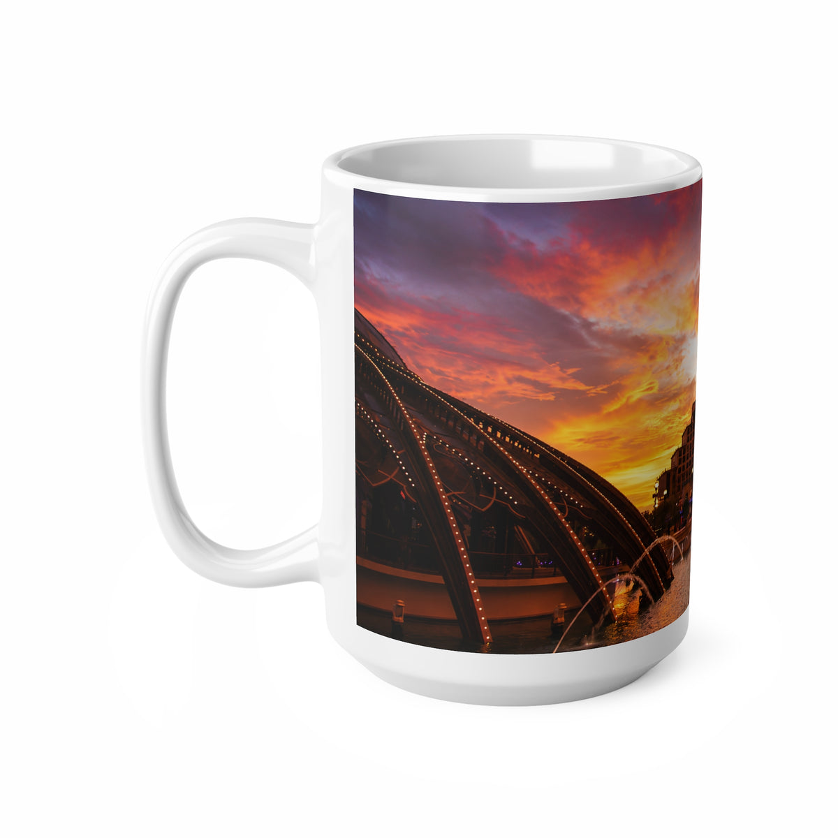 Epic Universe Sunset Ceramic Mug — Vibrant Sunset Skyline Coffee Cup (11oz & 15oz)