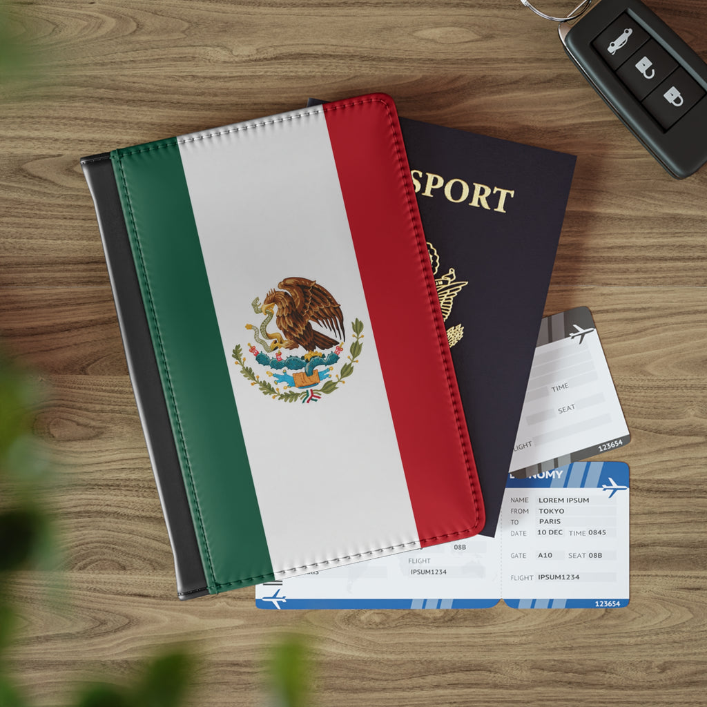 Mexican Flag Passport Cover – Tricolor Mexico Travel Passport Holder