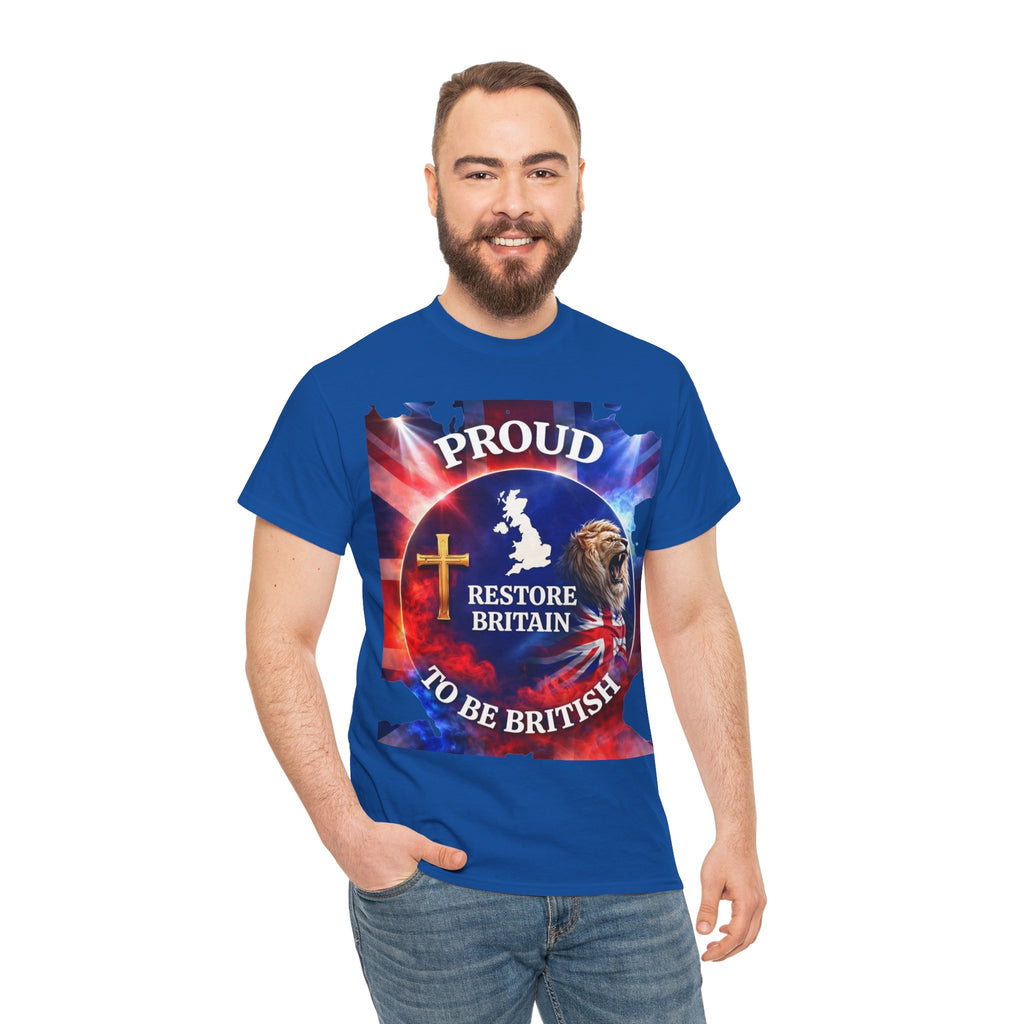 Proud to Be British Restore Britain Cotton T‑Shirt