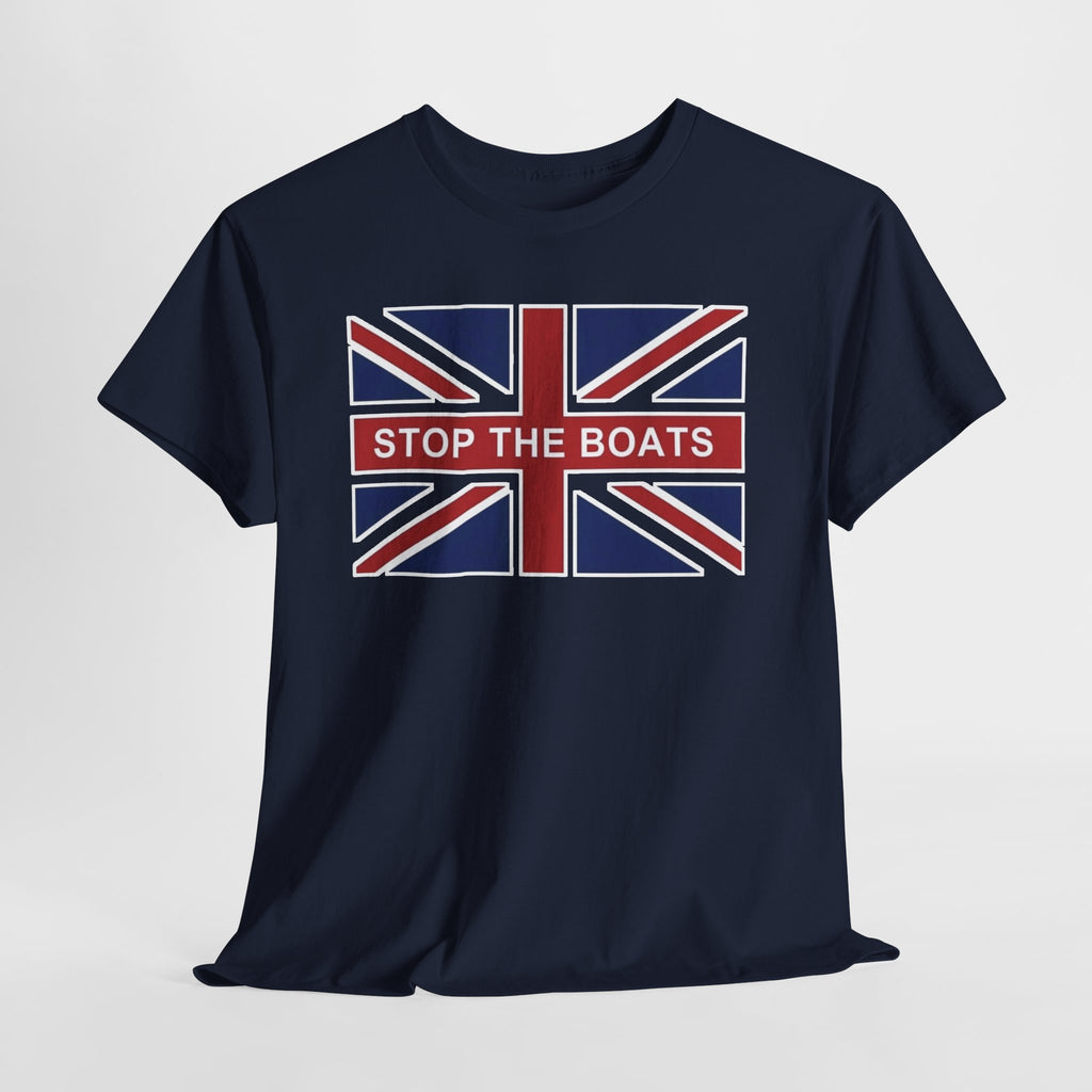 Union Jack "Stop The Boats" Political Statement Tee / T-Shirt