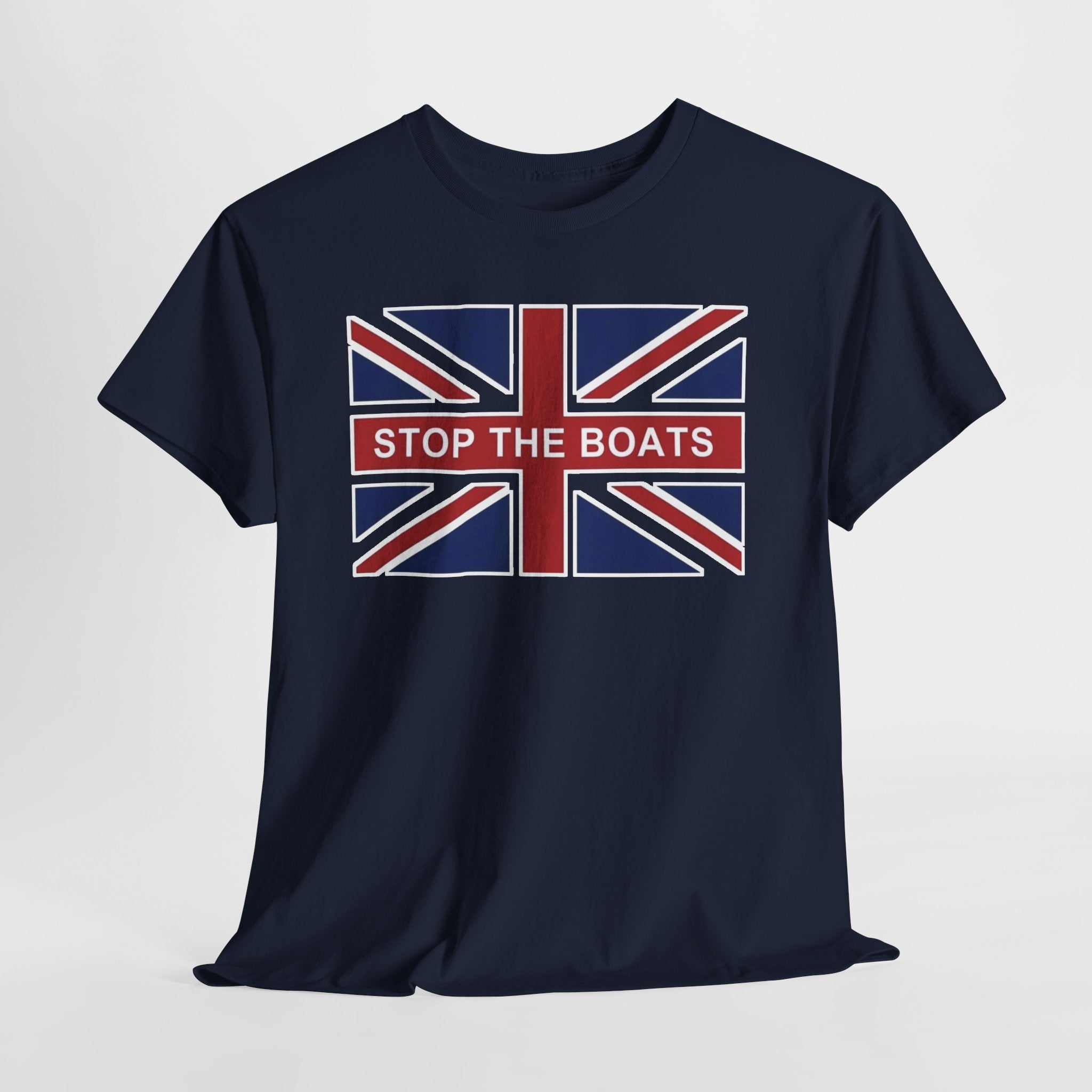 Union Jack "Stop The Boats" Political Statement Tee / T-Shirt