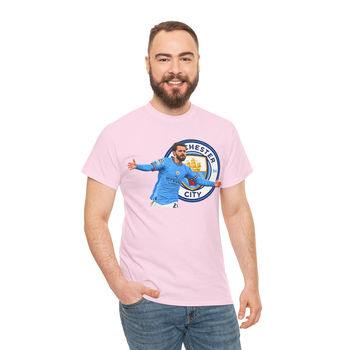 Bernardo Silva Manchester City Football Club Graphic Tee — Celebratory Player Design