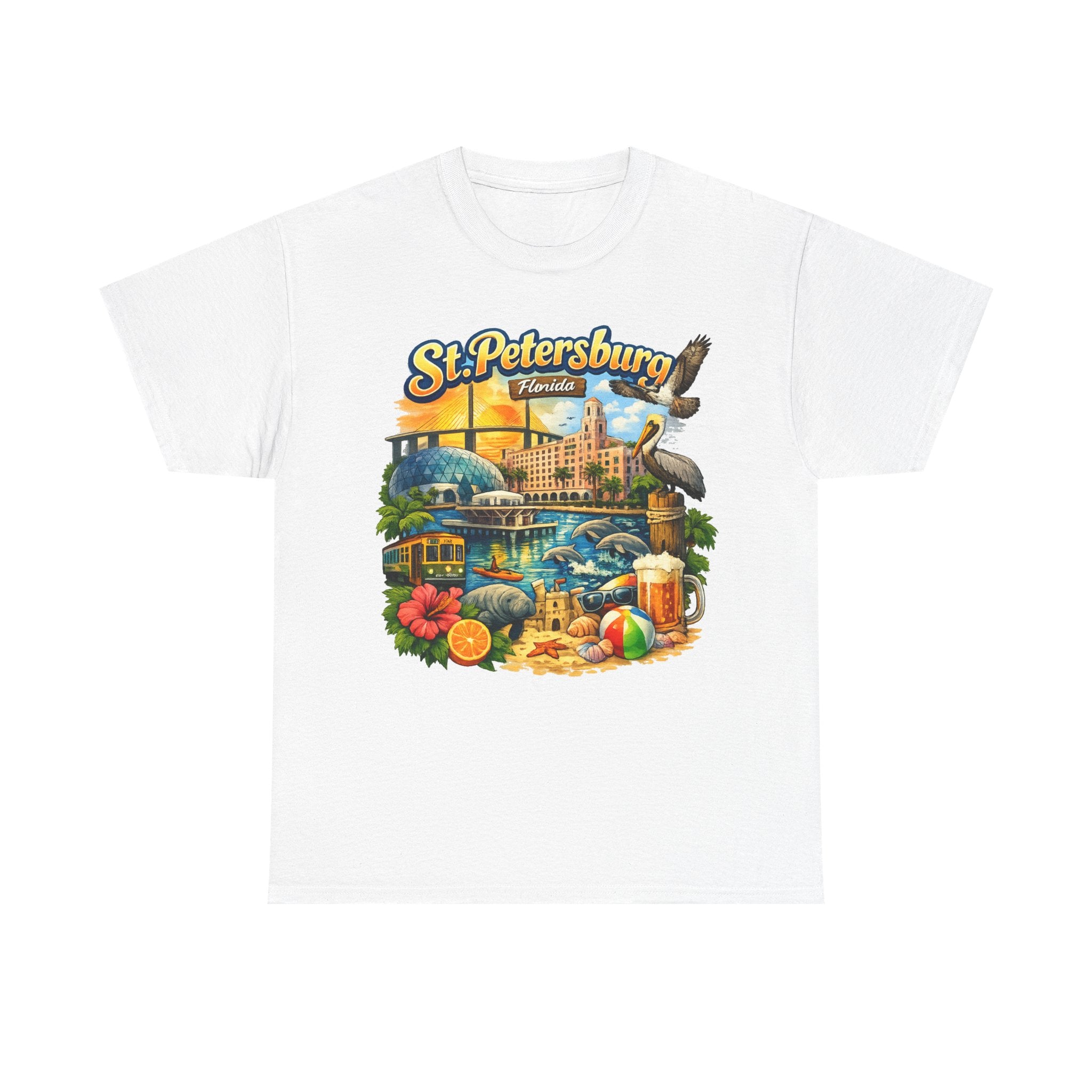 St. Petersburg Florida Retro Beach Scene T-Shirt