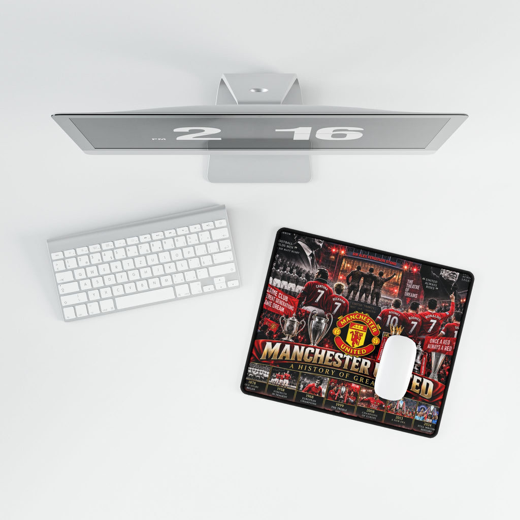 Manchester United Desk Mat – "A History of Greatness" Football Mouse Pad