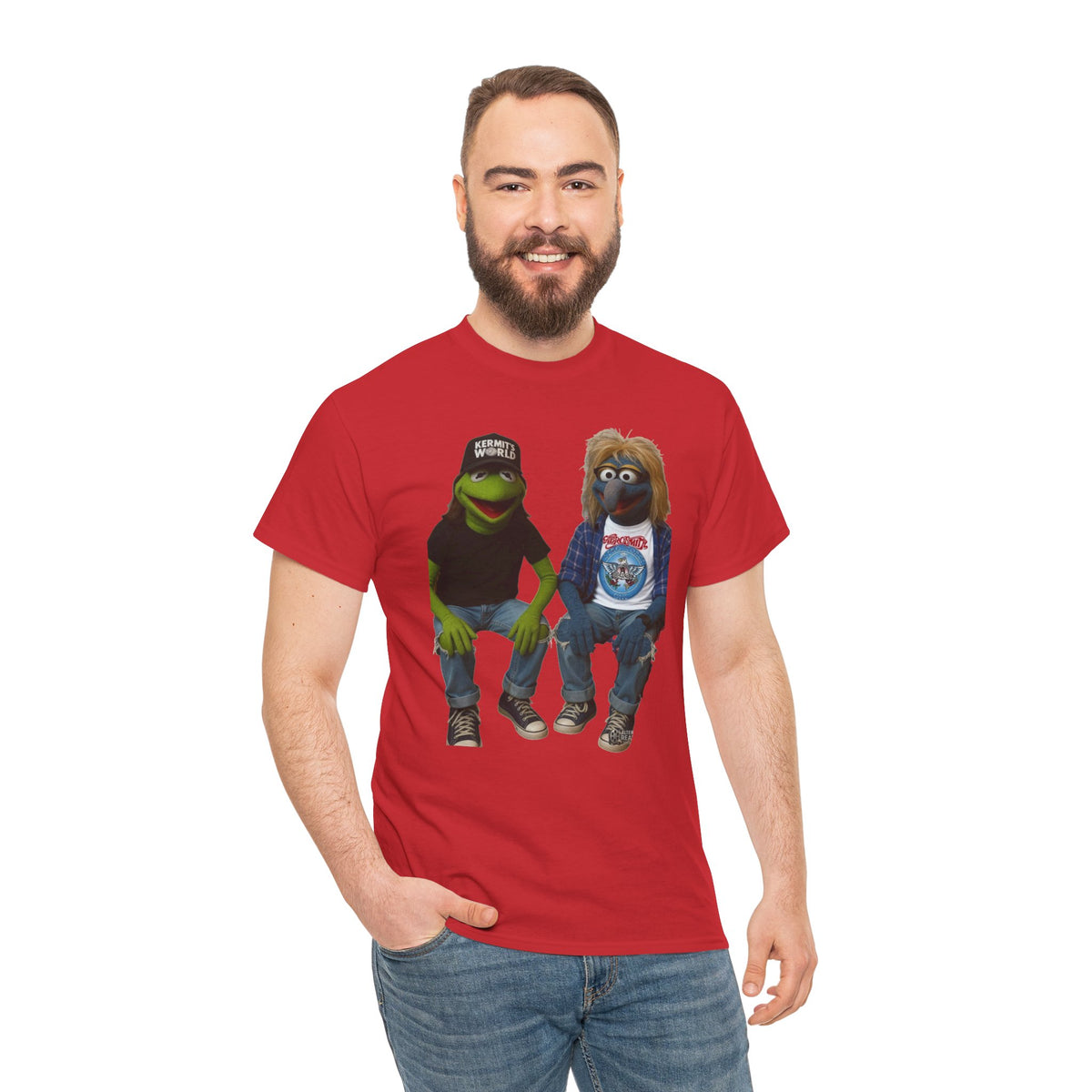 Kermit & Gonzo Waynes World Inspired Character Graphic T-Shirt