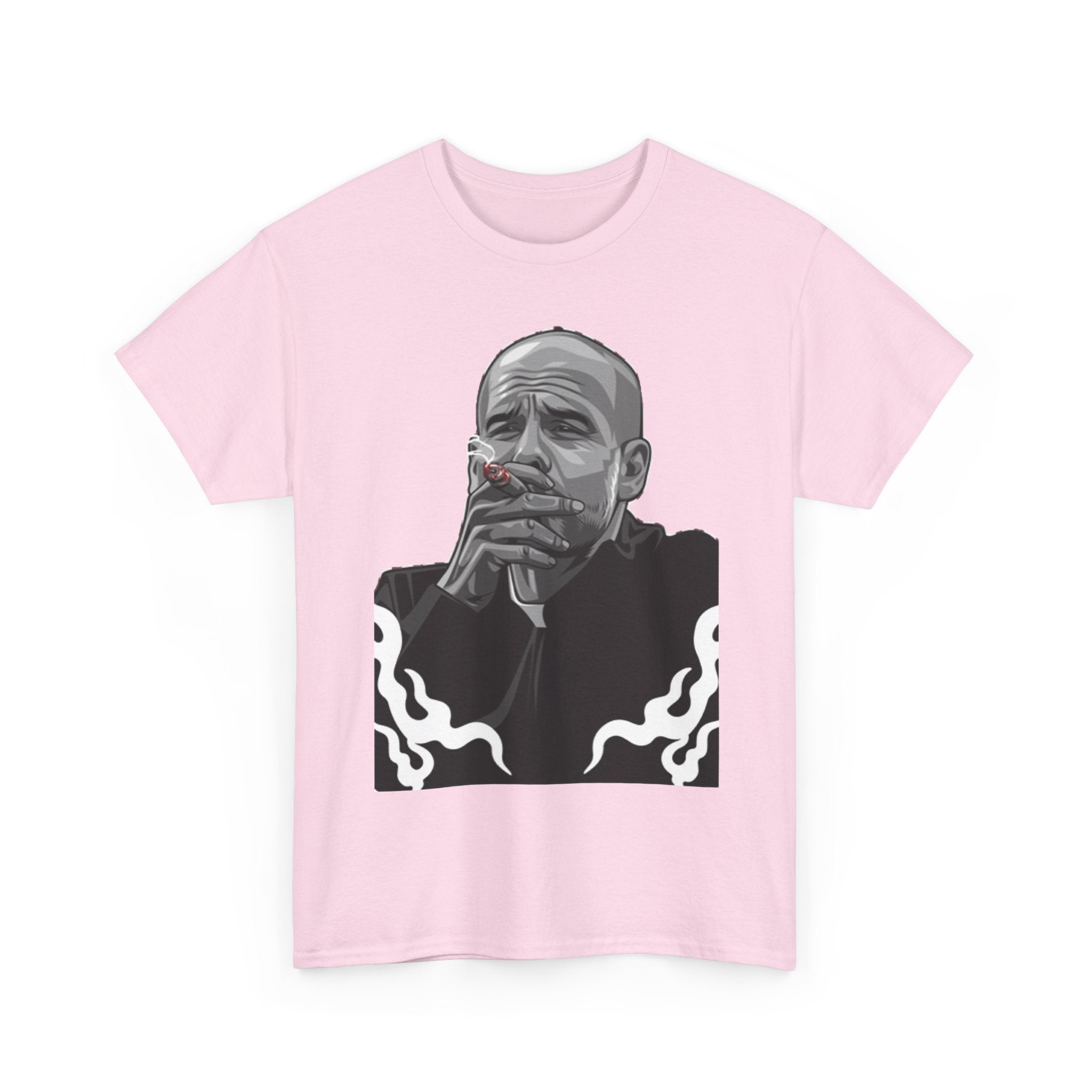 Pep Guardiola Smoking Portrait T‑Shirt — Moody Graphic Tee
