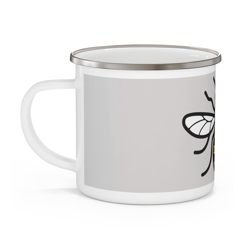 Manchester Yellow Bee Design with 'Hope Strength Peace' | Enamel Camping Coffee Cup