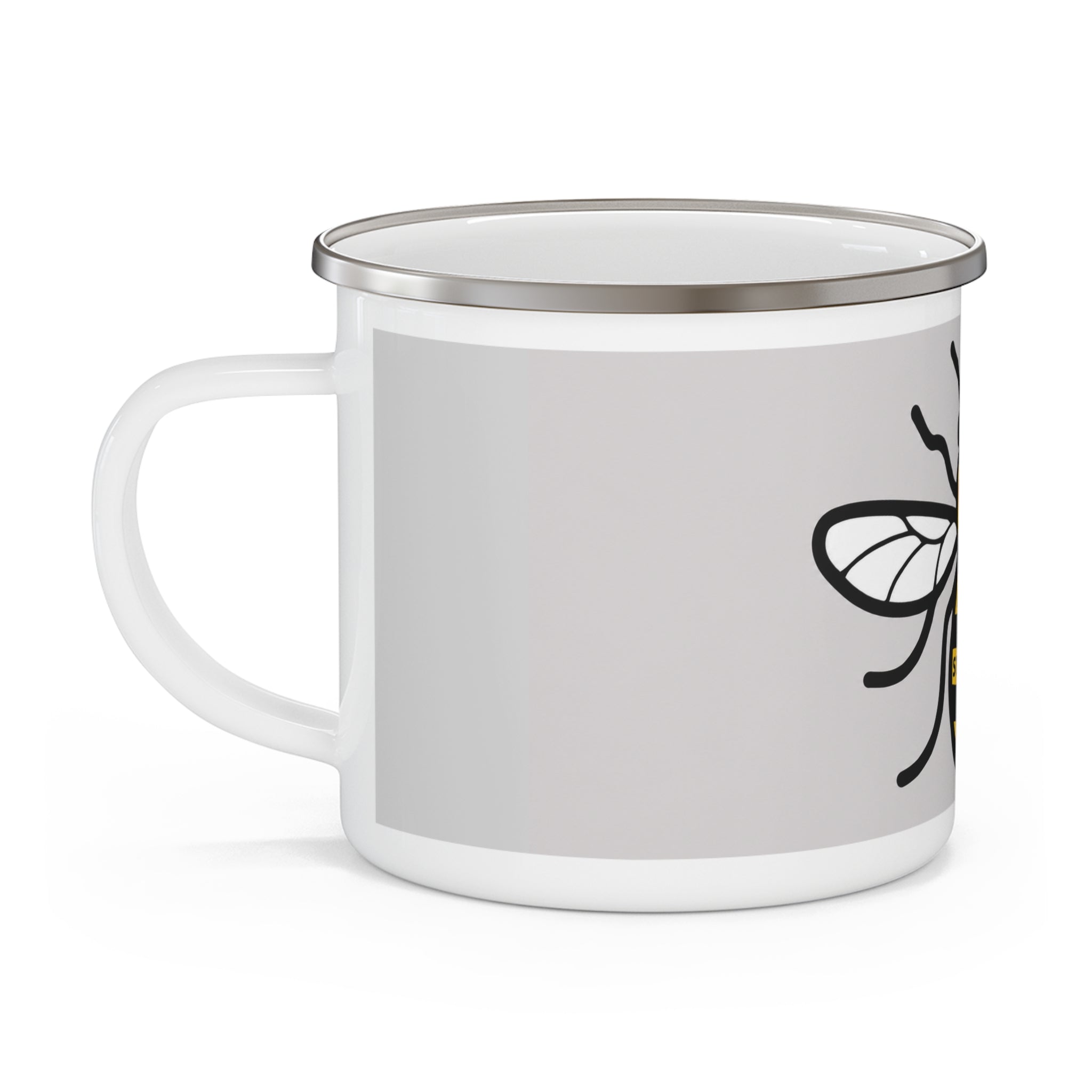 Manchester Yellow Bee Design with 'Hope Strength Peace' | Enamel Camping Coffee Cup