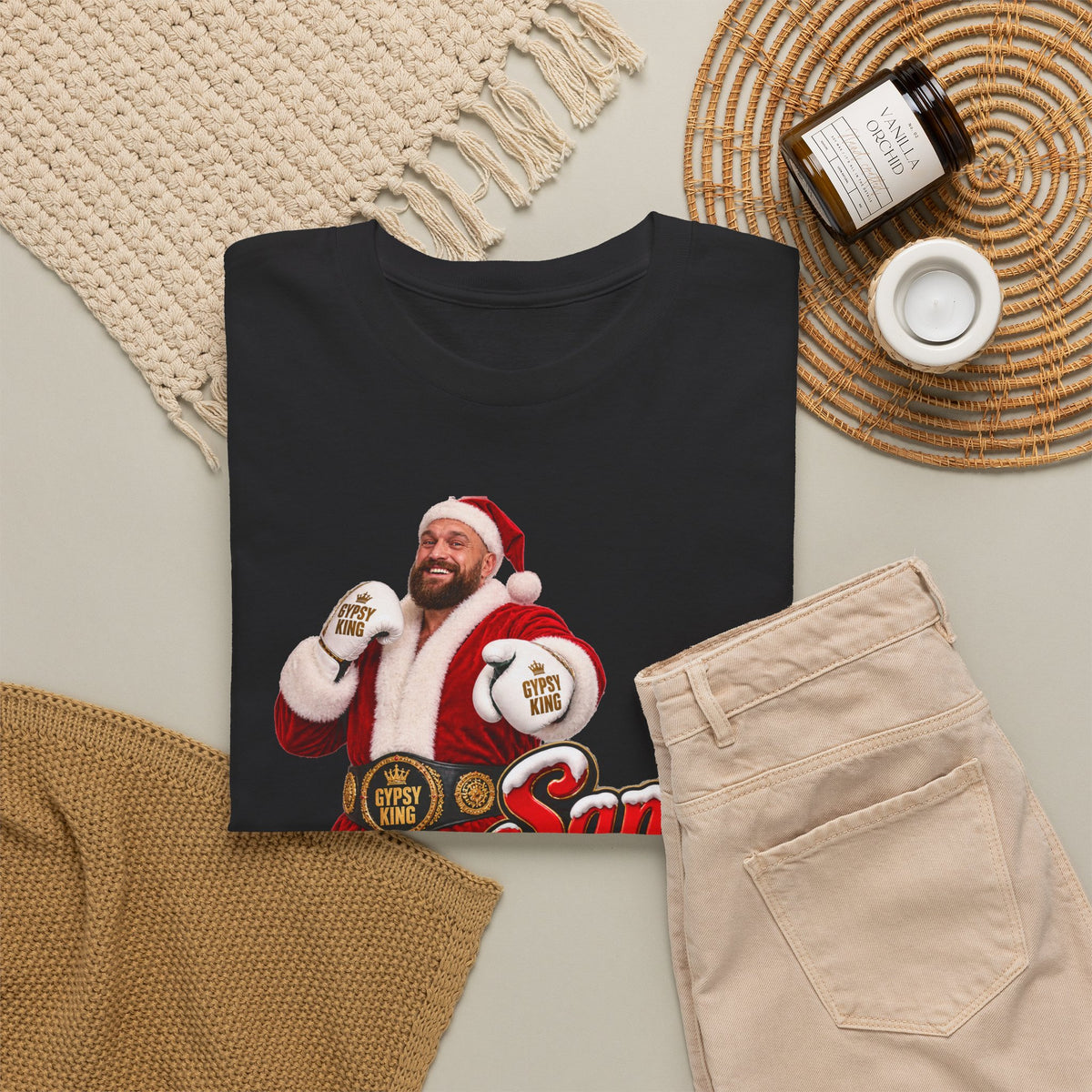 Santa is a Tyson Fury Fan Cotton T-Shirt / Tee