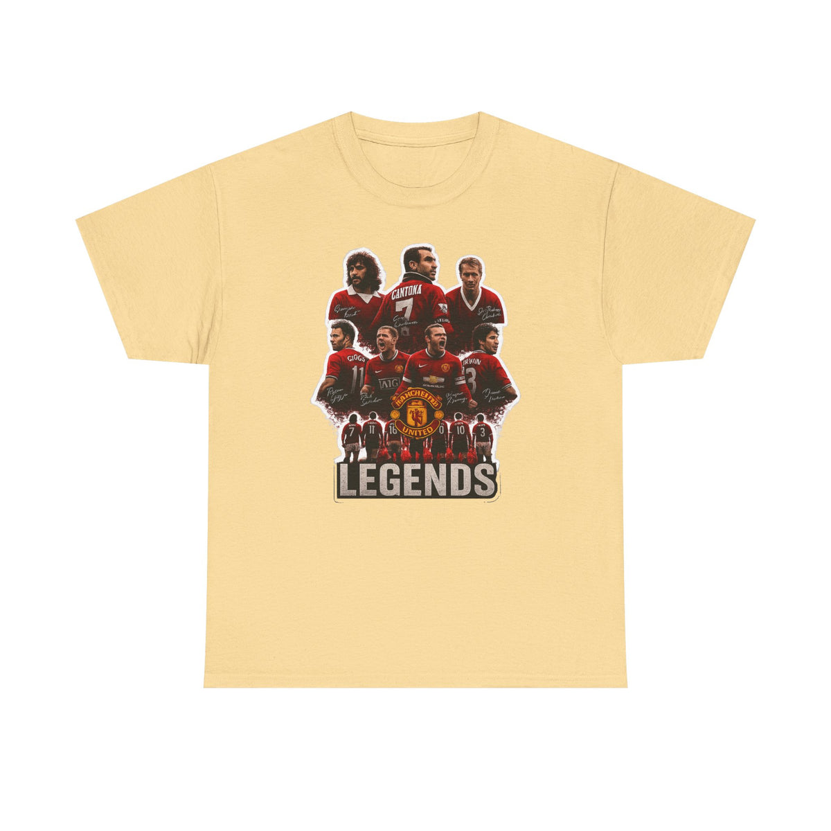 Manchester United Legends Football Team Tee — Retro Manchester United Players Graphic Shirt