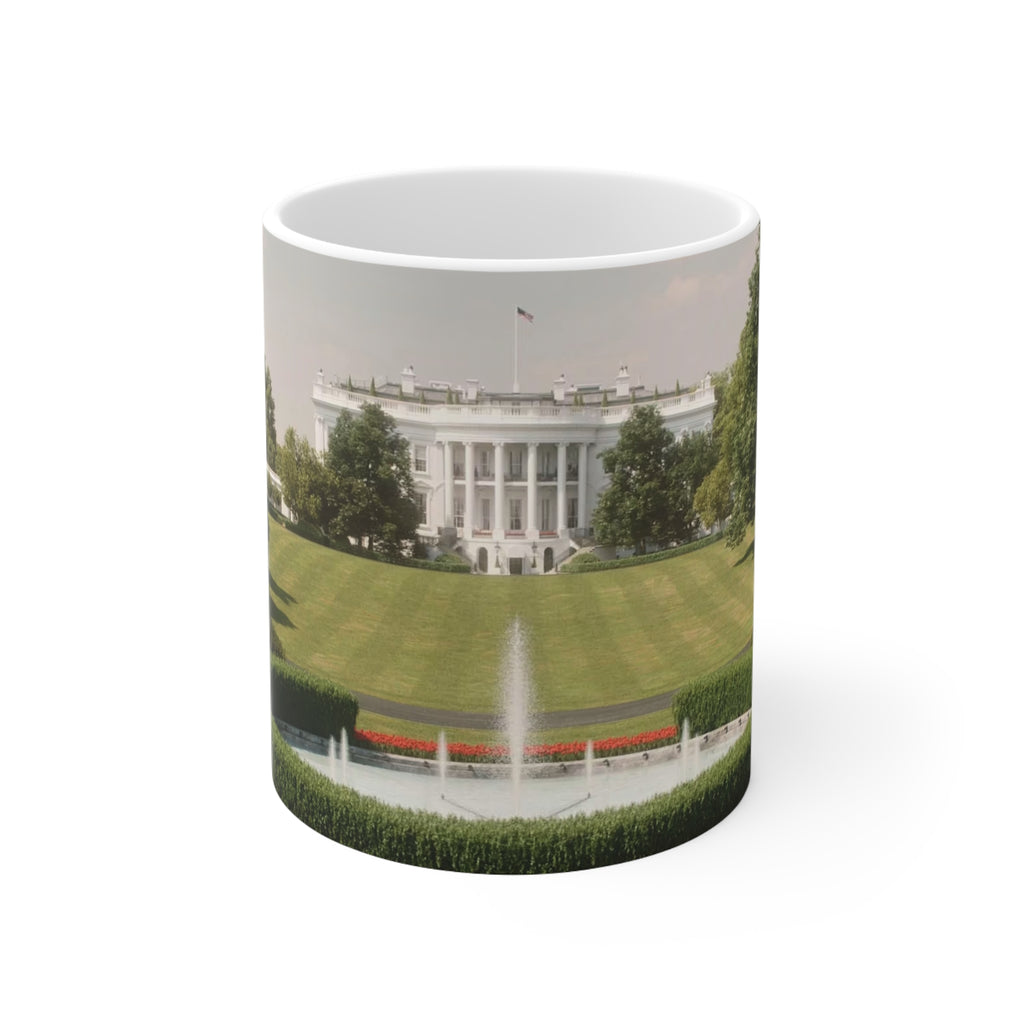 White House Scenic Photo Mug — Presidential Landmark Ceramic Coffee Cup (11oz & 15oz)