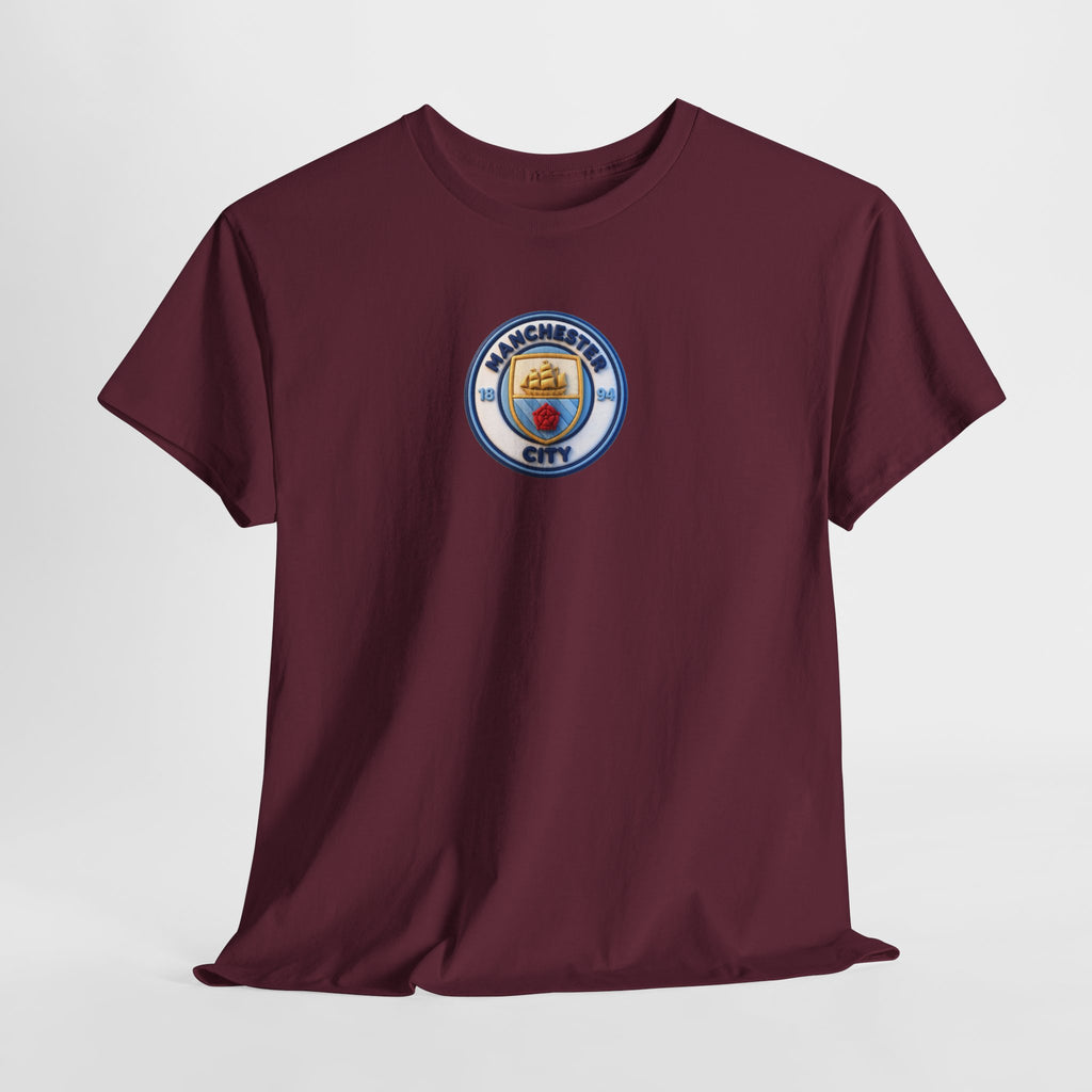Manchester City Crest Unofficial 3D T-Shirt — Minimal Soccer Logo Tee