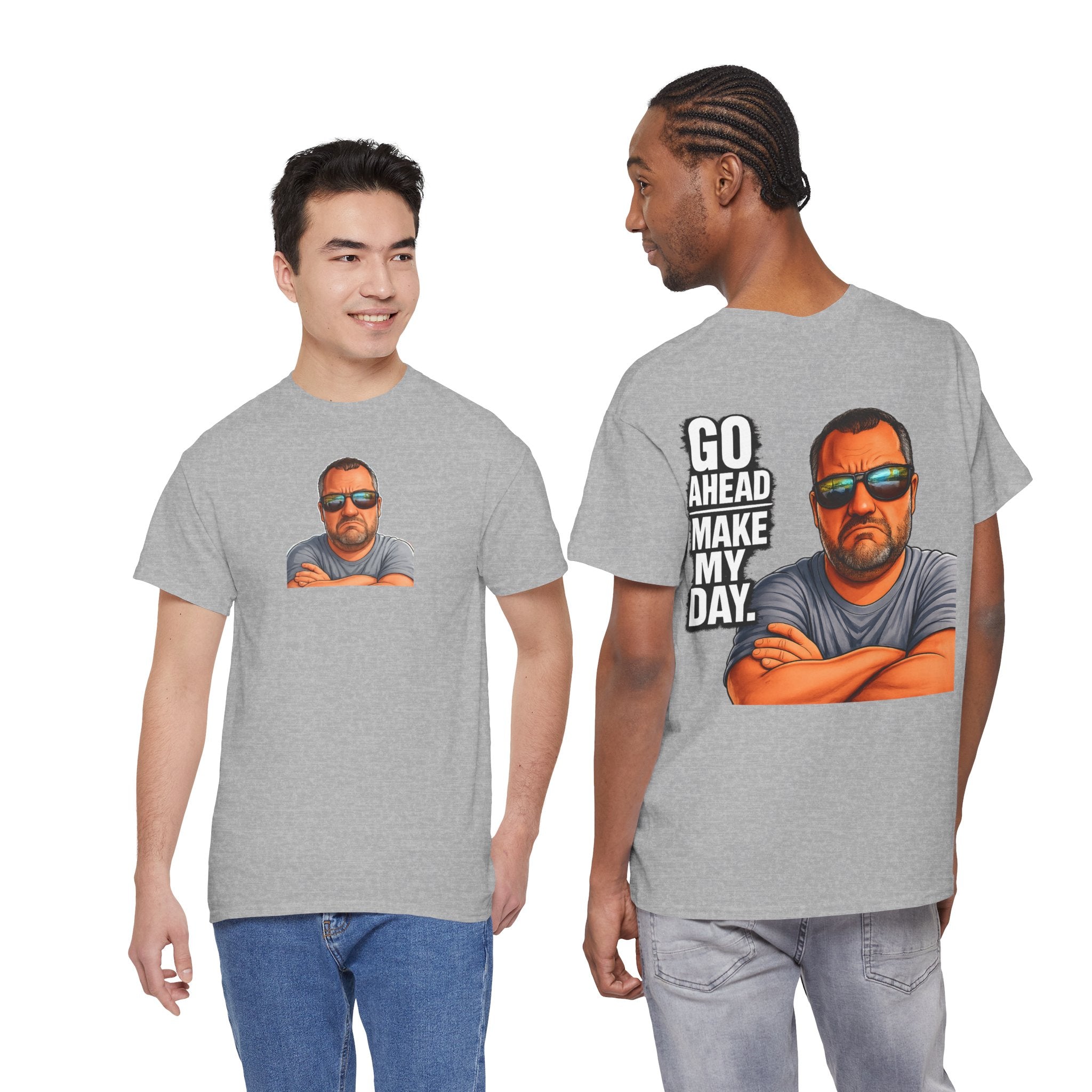 Go Ahead Make My Day T-Shirt — Sunglasses Guy Graphic Tee
