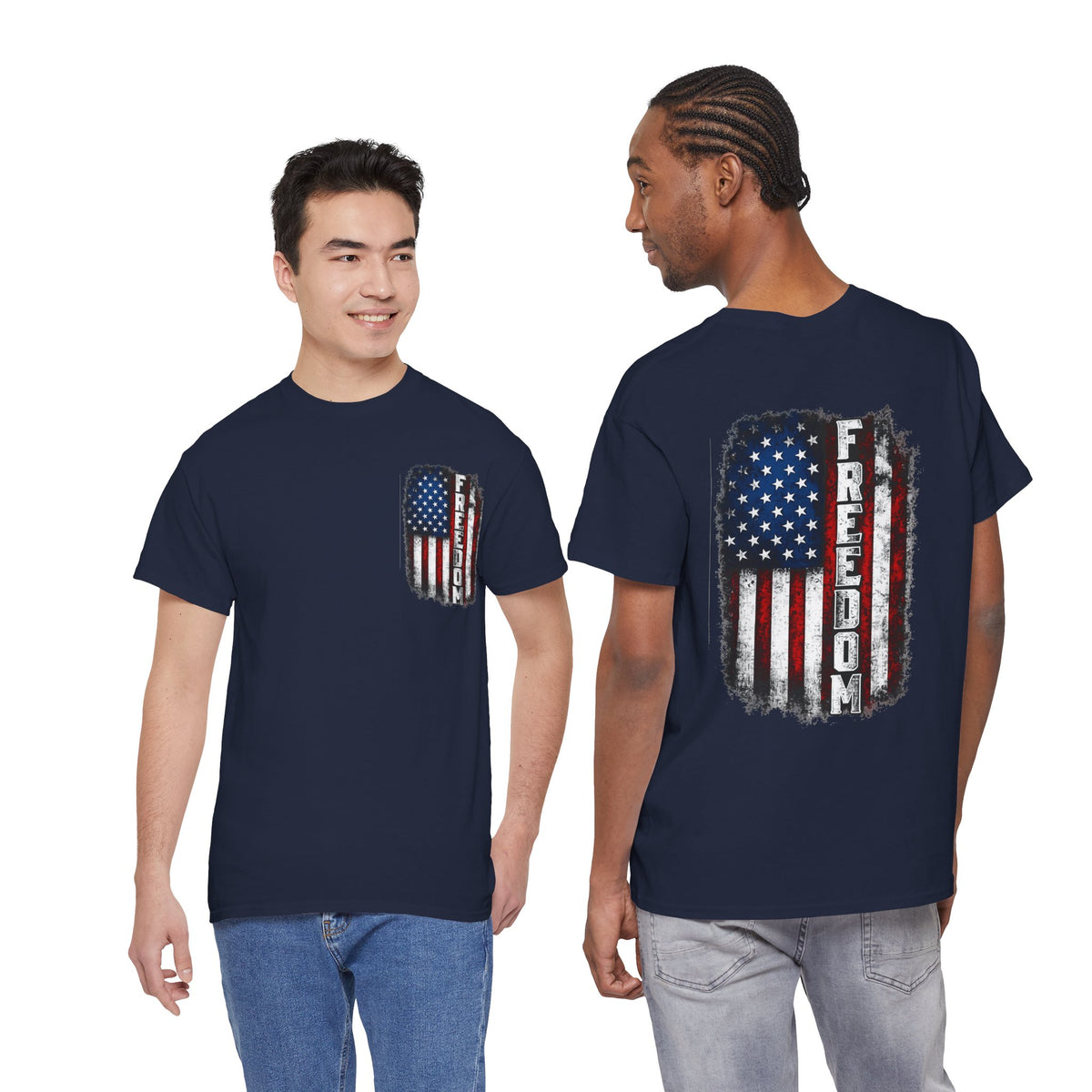 Freedom American Flag T-Shirt — Distressed USA Patriotic Tee