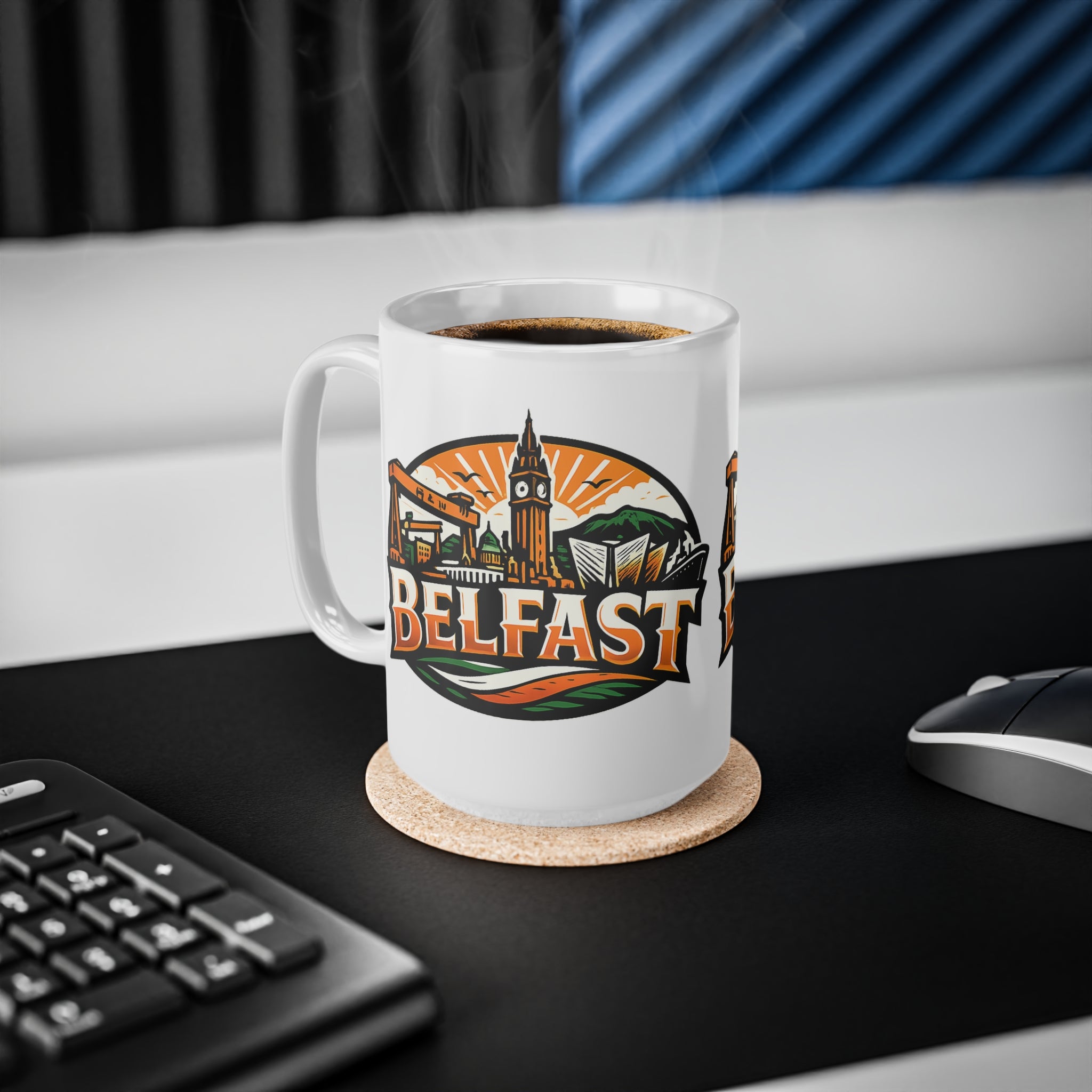 Belfast Skyline Ceramic Coffee Mug — 11oz & 15oz Irish City Souvenir