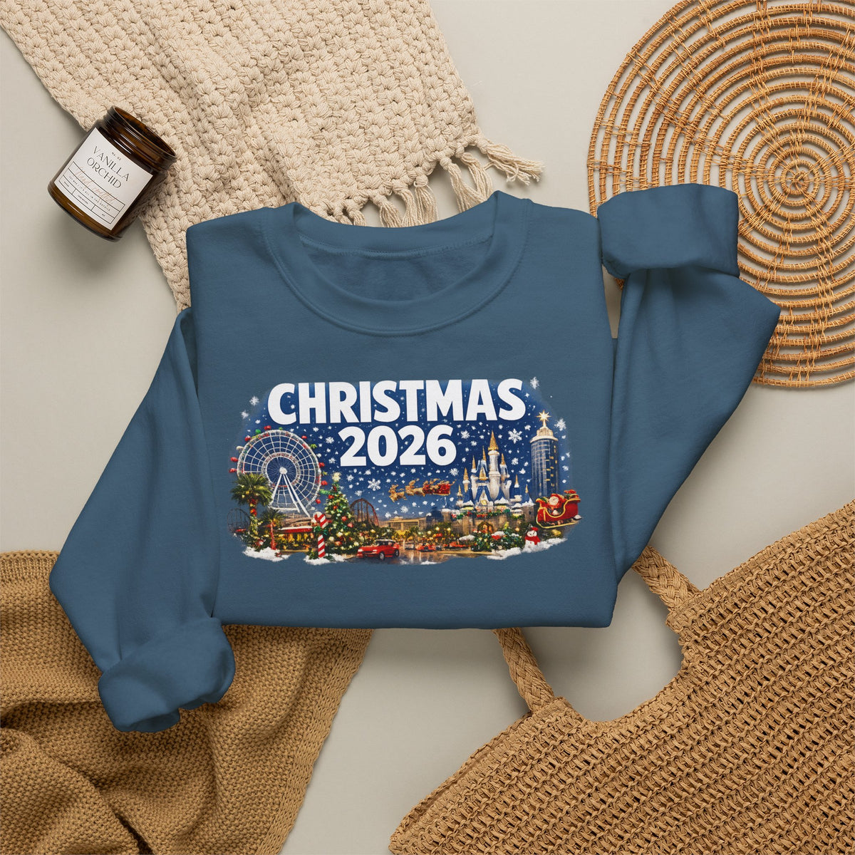 Christmas 2026 Holiday Sweatshirt – Festive Winter Cityscape Crewneck