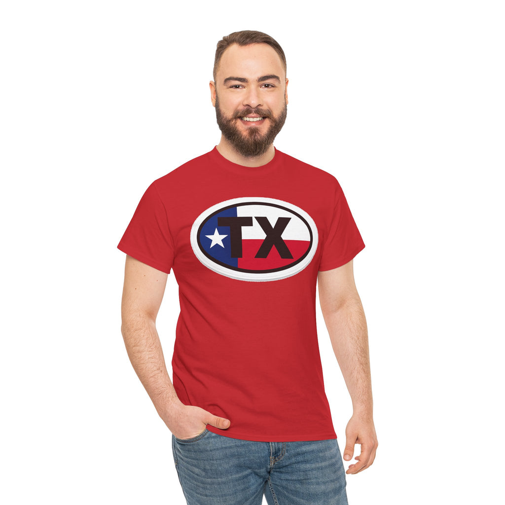 Texas Flag TX Oval T-Shirt — Patriotic Lone Star Tee