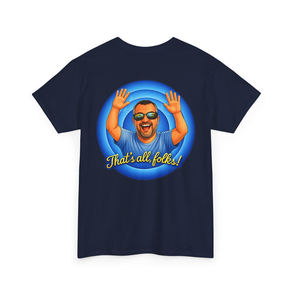 T-Shirt — "That's All, Folks!" Waving Portrait Graphic Tee