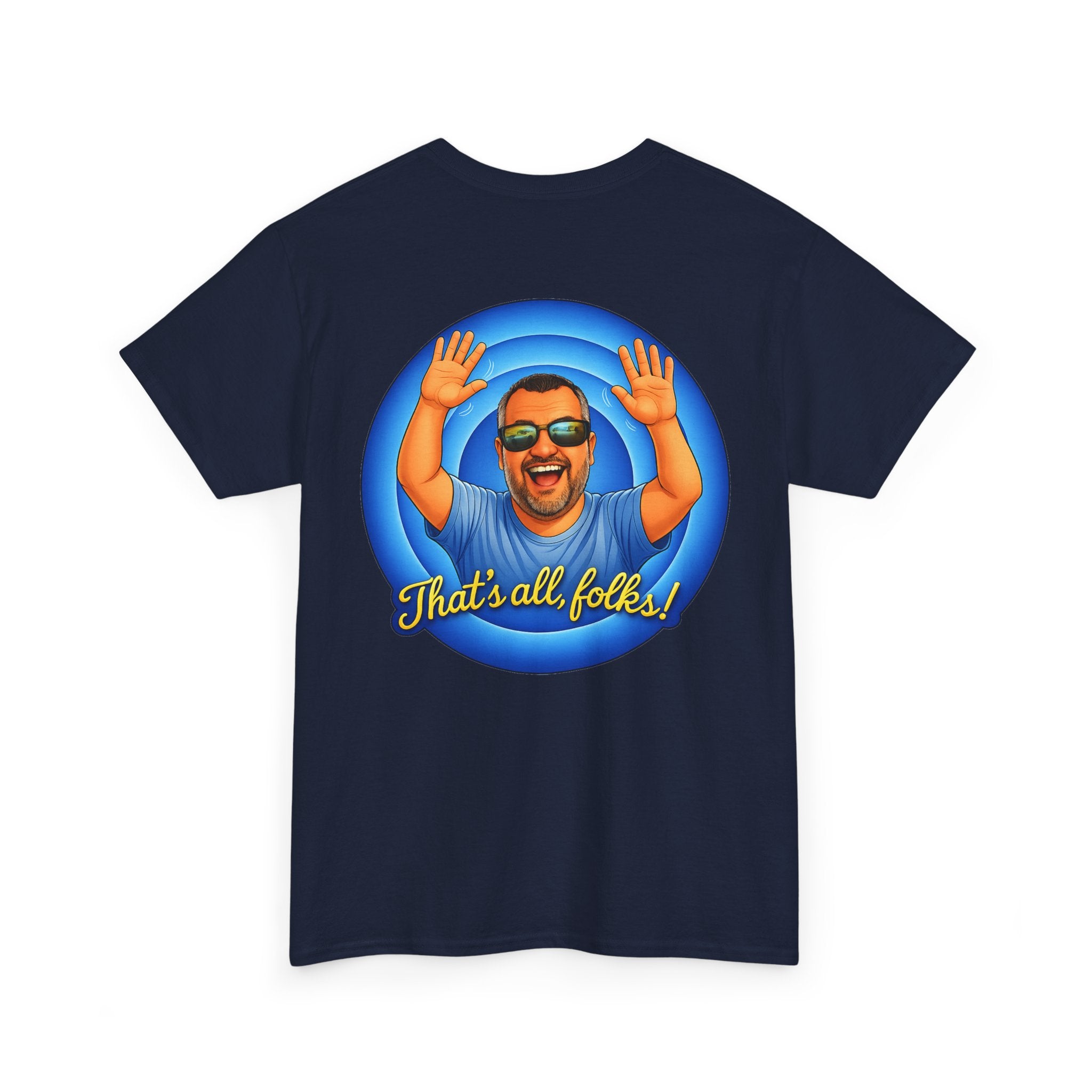 T-Shirt — "That's All, Folks!" Waving Portrait Graphic Tee