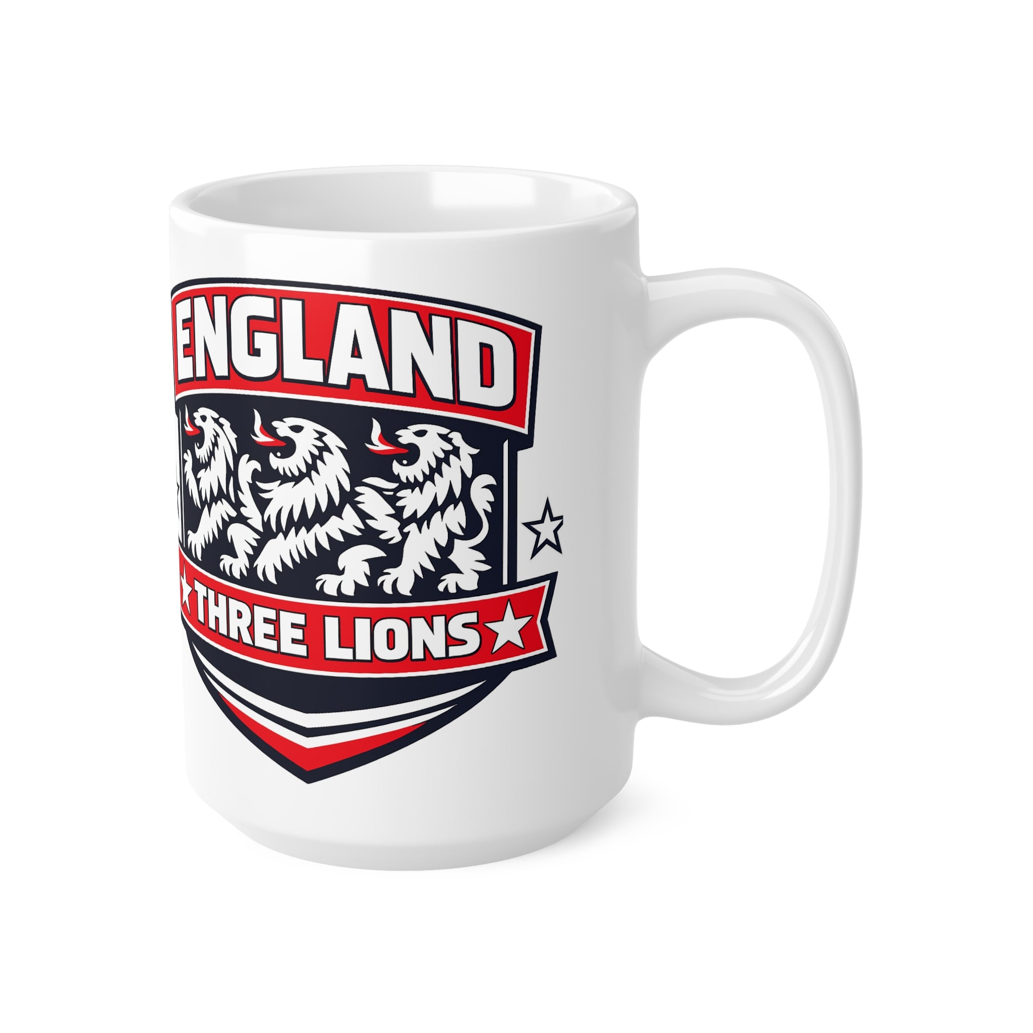 England Three Lions Ceramic Coffee Mug — 11oz & 15oz Football Fan Mug