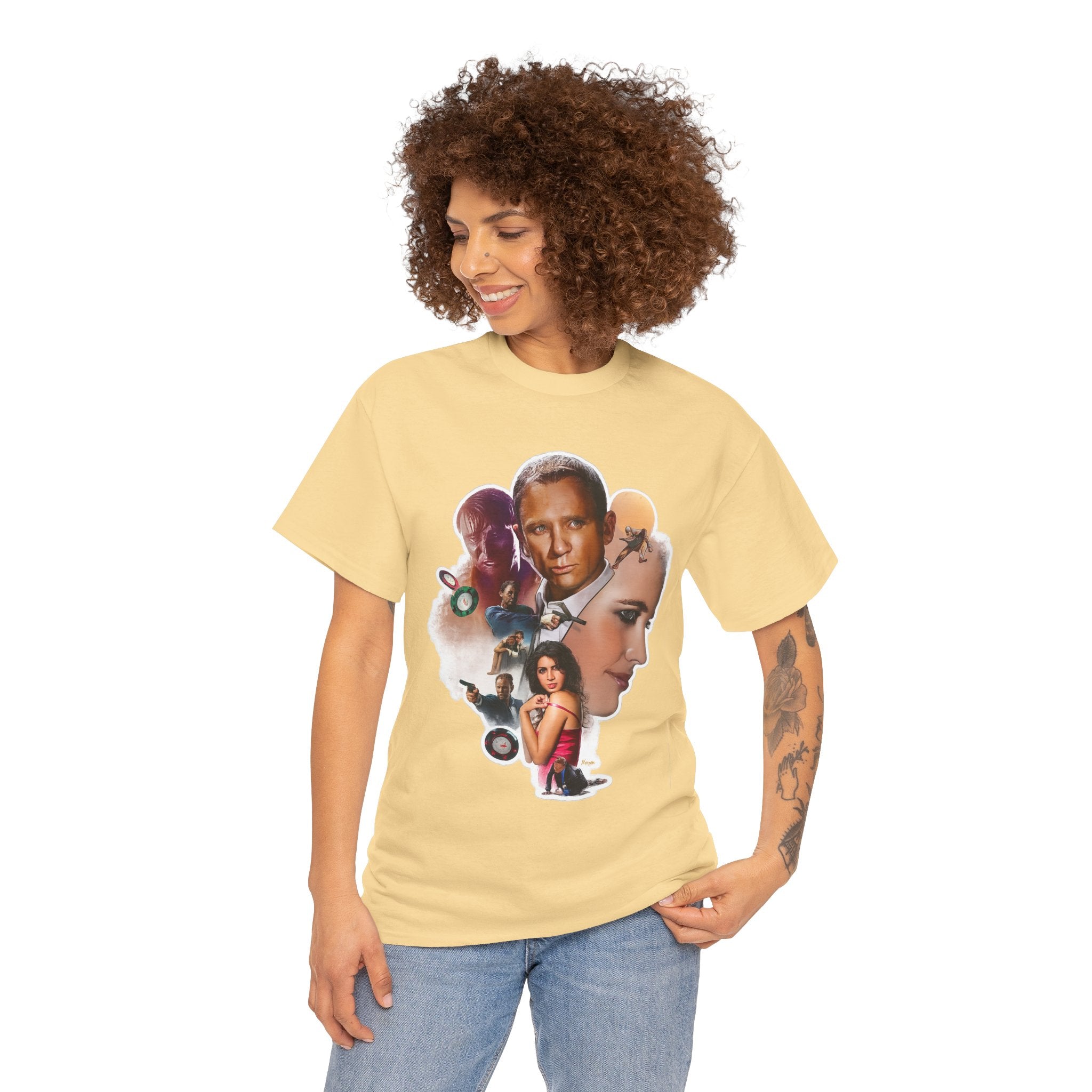 Jame Bond Movie Collage T‑Shirt — Vintage Film Noir Portrait Tee