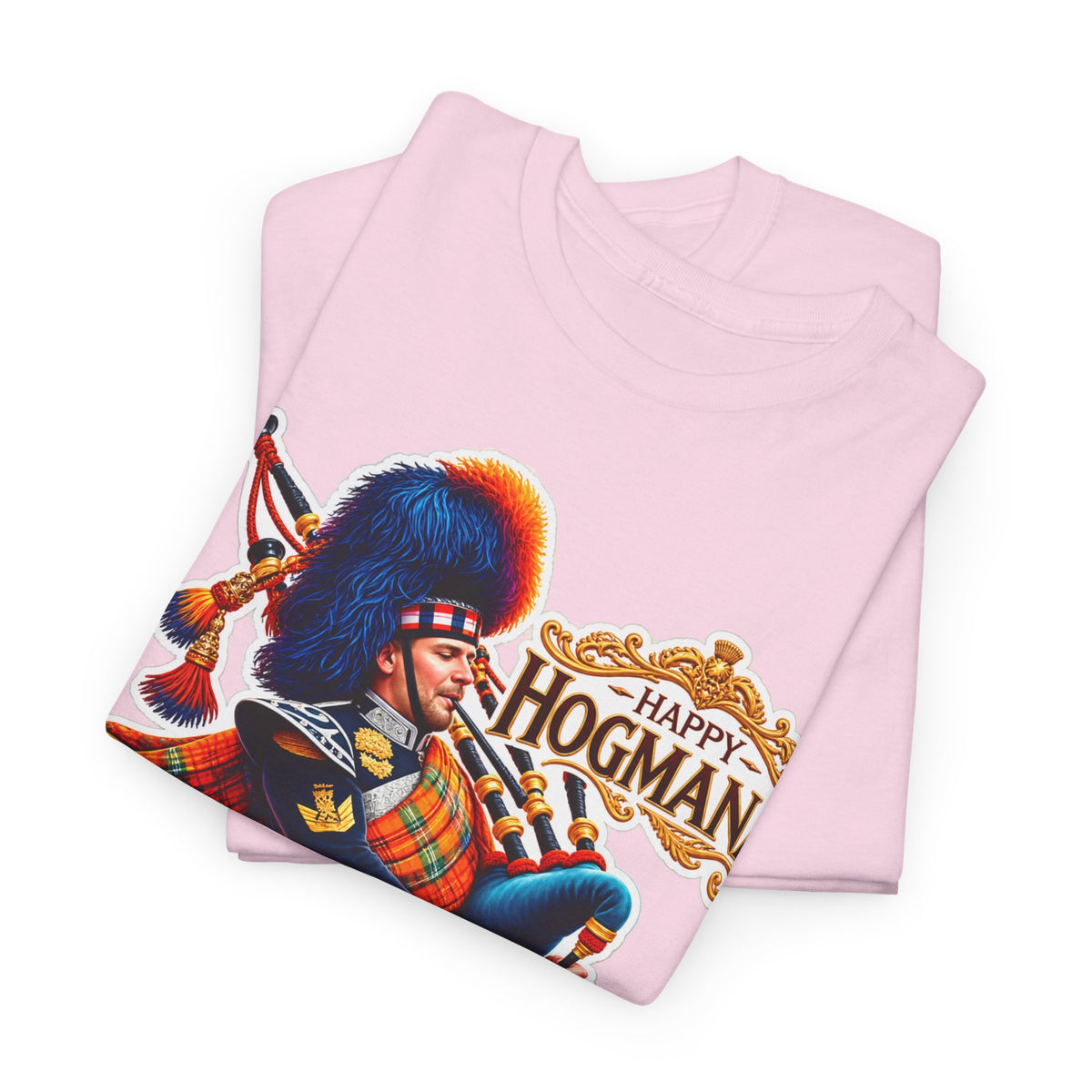 Hogmanay Bagpiper T‑Shirt — Happy Hogmanay Scottish New Year Tee