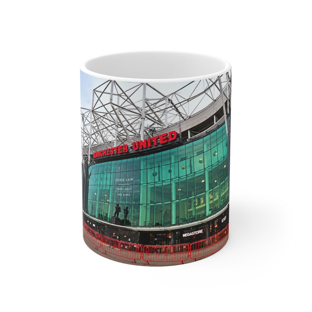 Manchester United Old Trafford Stadium Photo Mug — Ceramic Coffee Cup (11oz & 15oz)