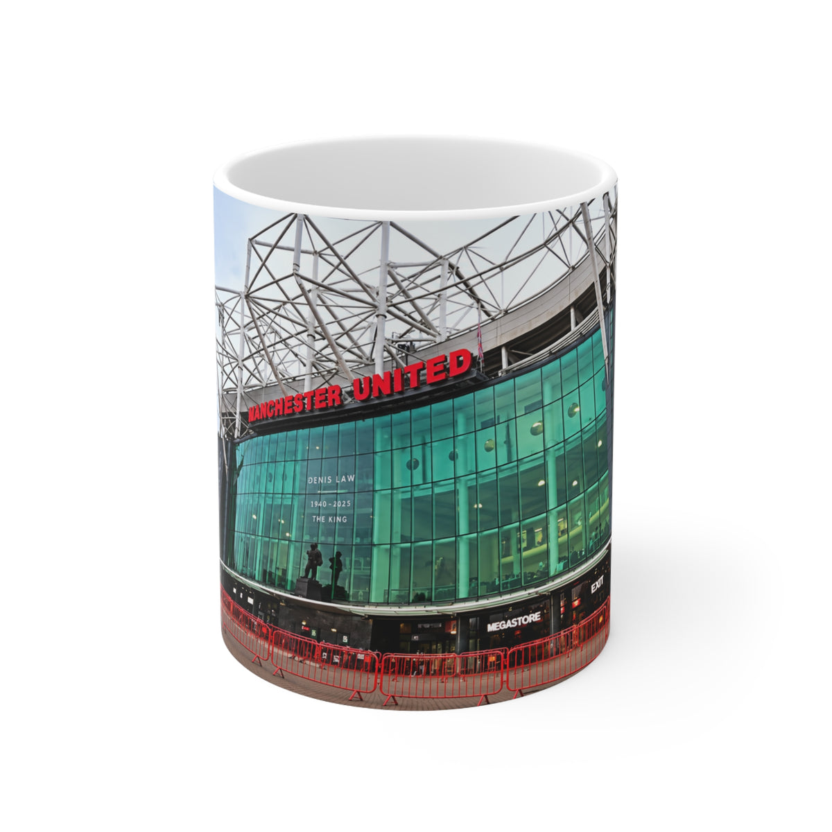 Manchester United Old Trafford Stadium Photo Mug — Ceramic Coffee Cup (11oz & 15oz)