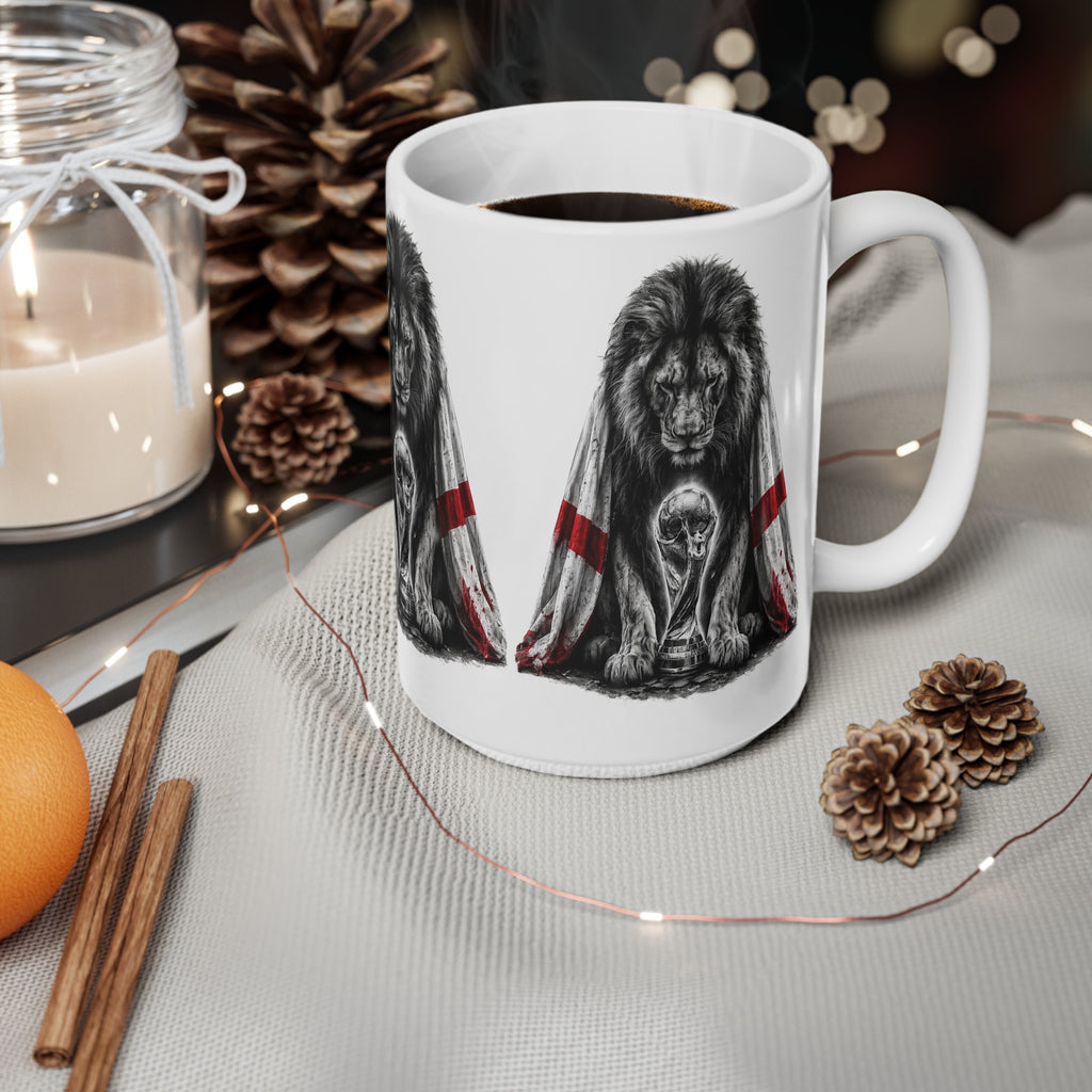 3 Lions England Ceramic Mug — Ceramic Coffee Cup (11oz/15oz)